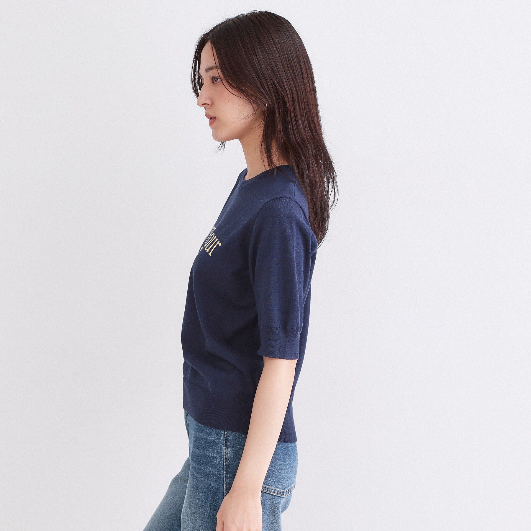 OPAQUE.CLIP「ロゴジャカードニット【洗濯機OK】」|ニット・セーター|