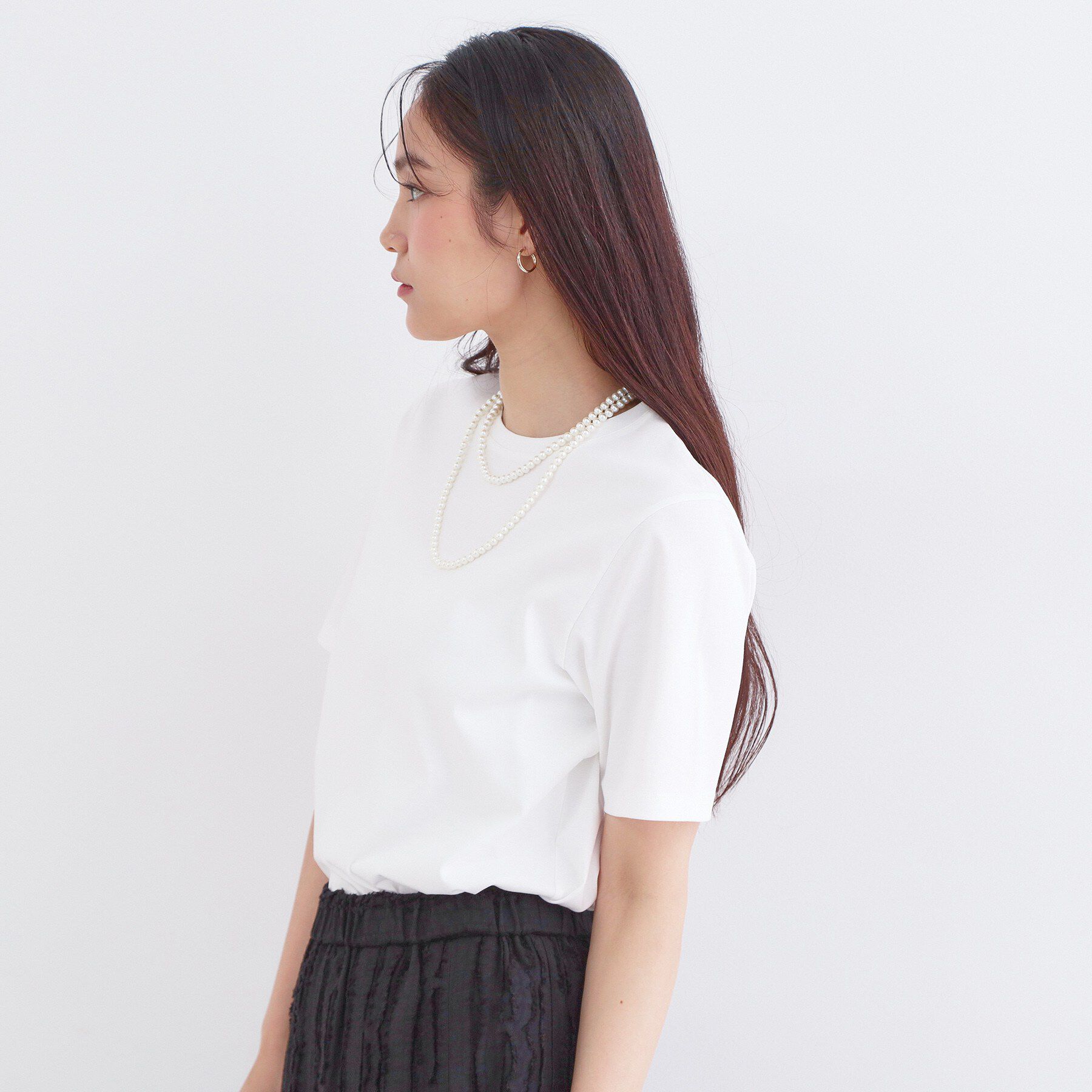 OPAQUE.CLIP「オーガニックコットン混ベーシックTシャツ【洗濯機OK】《SS～LL》」|Tシャツ・カットソー|