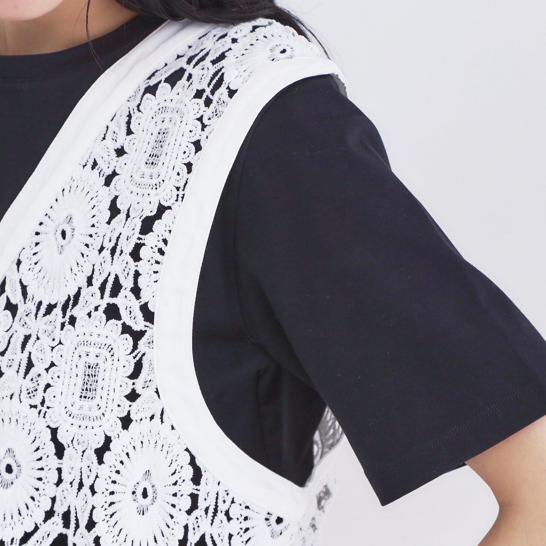 OPAQUE.CLIP「レースVネックベスト」|ベスト・ジレ|