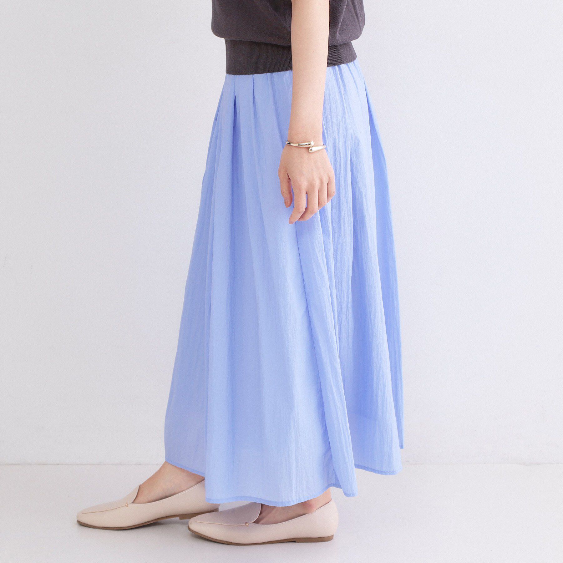 OPAQUE.CLIP「シアーヴィンテージイージーフレアスカート【洗濯機OK】」|スカート|