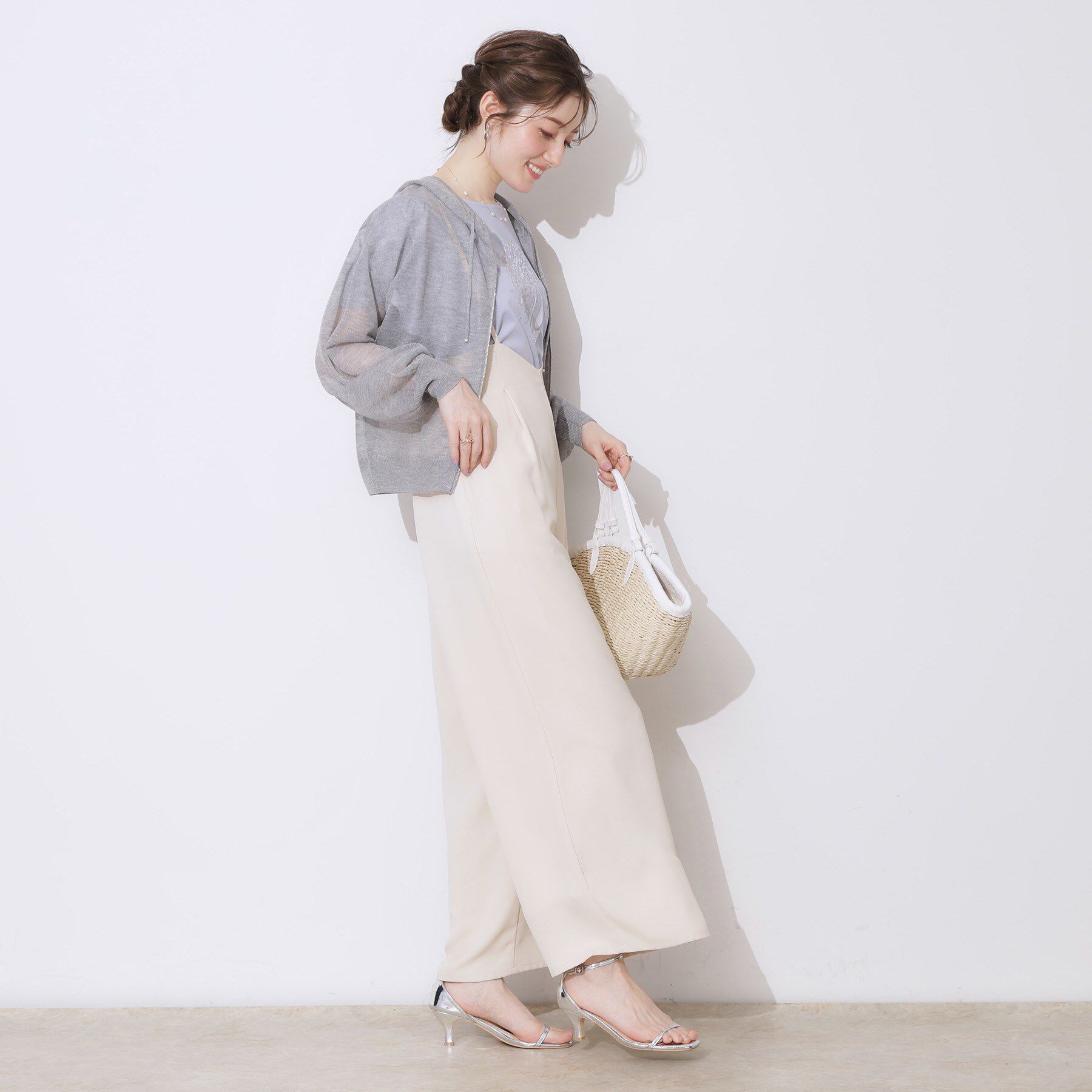 Couture broach「【上品な透け感・大人カジュアル】シアージップアップフーディー」|パーカー|