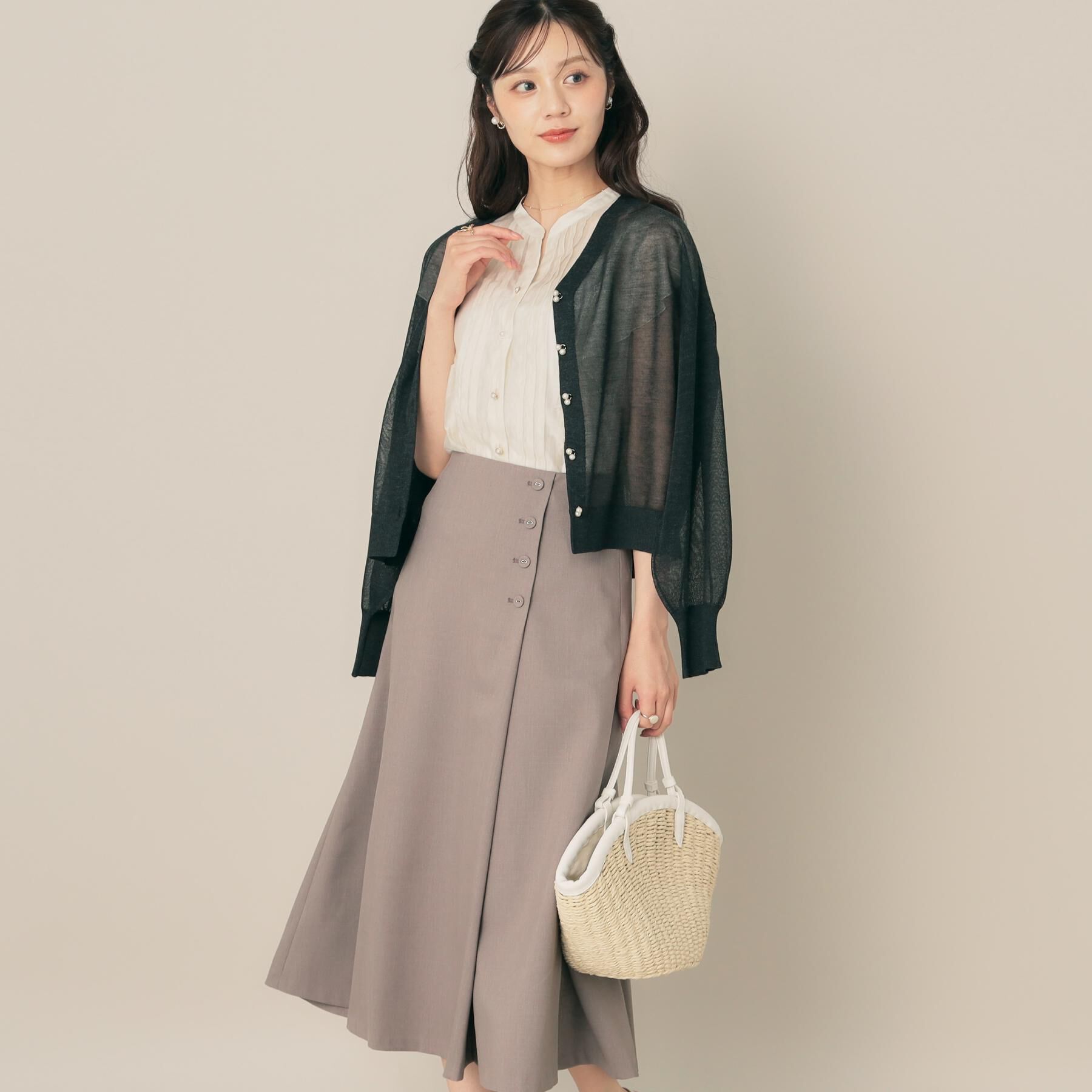 Couture broach「【2WAY・通勤・きれいめ】リネンライク サス付きスカート」|ジャンパースカート|