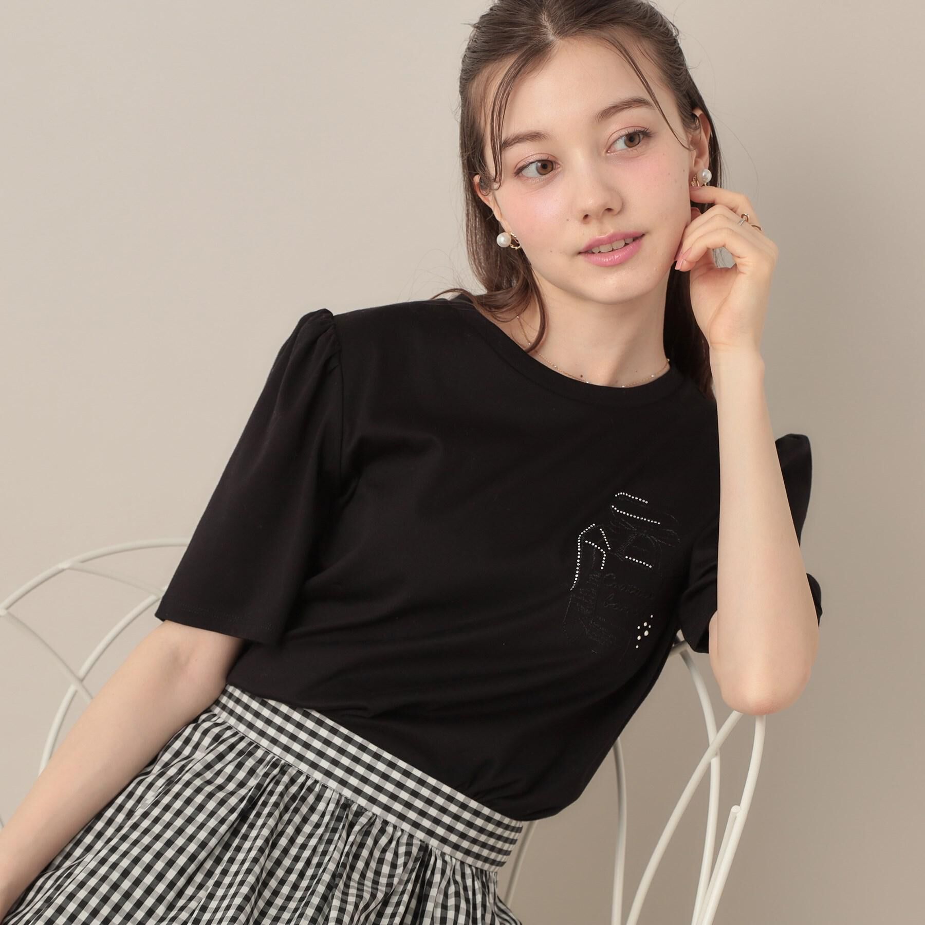 Couture broach「【接触冷感・UV機能あり・マシンウォッシャブル】60シルケット パフュームエンブロTシャツ」|Tシャツ・カットソー|