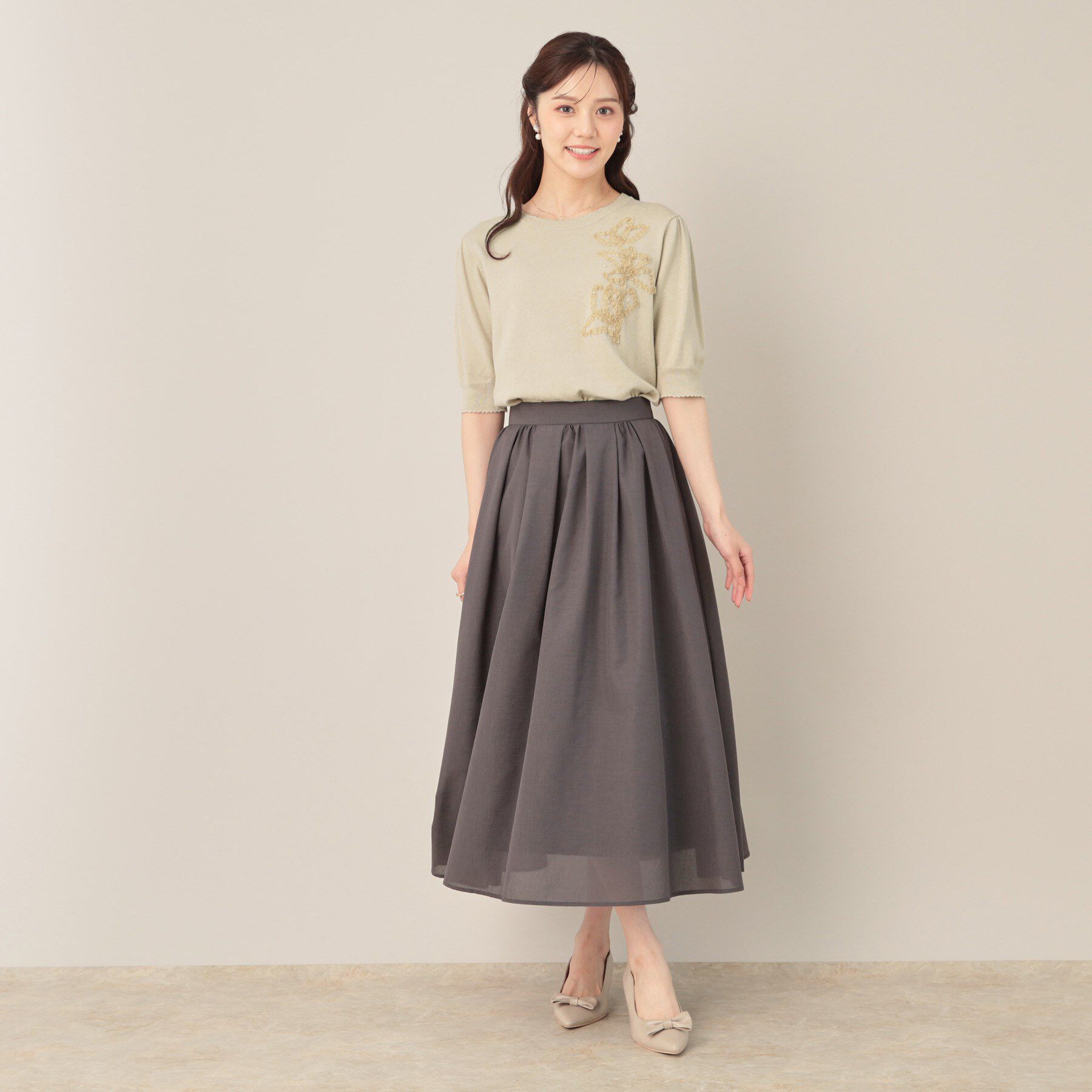 Couture broach「オーガンフリルフラワーニット」|ニット・セーター|