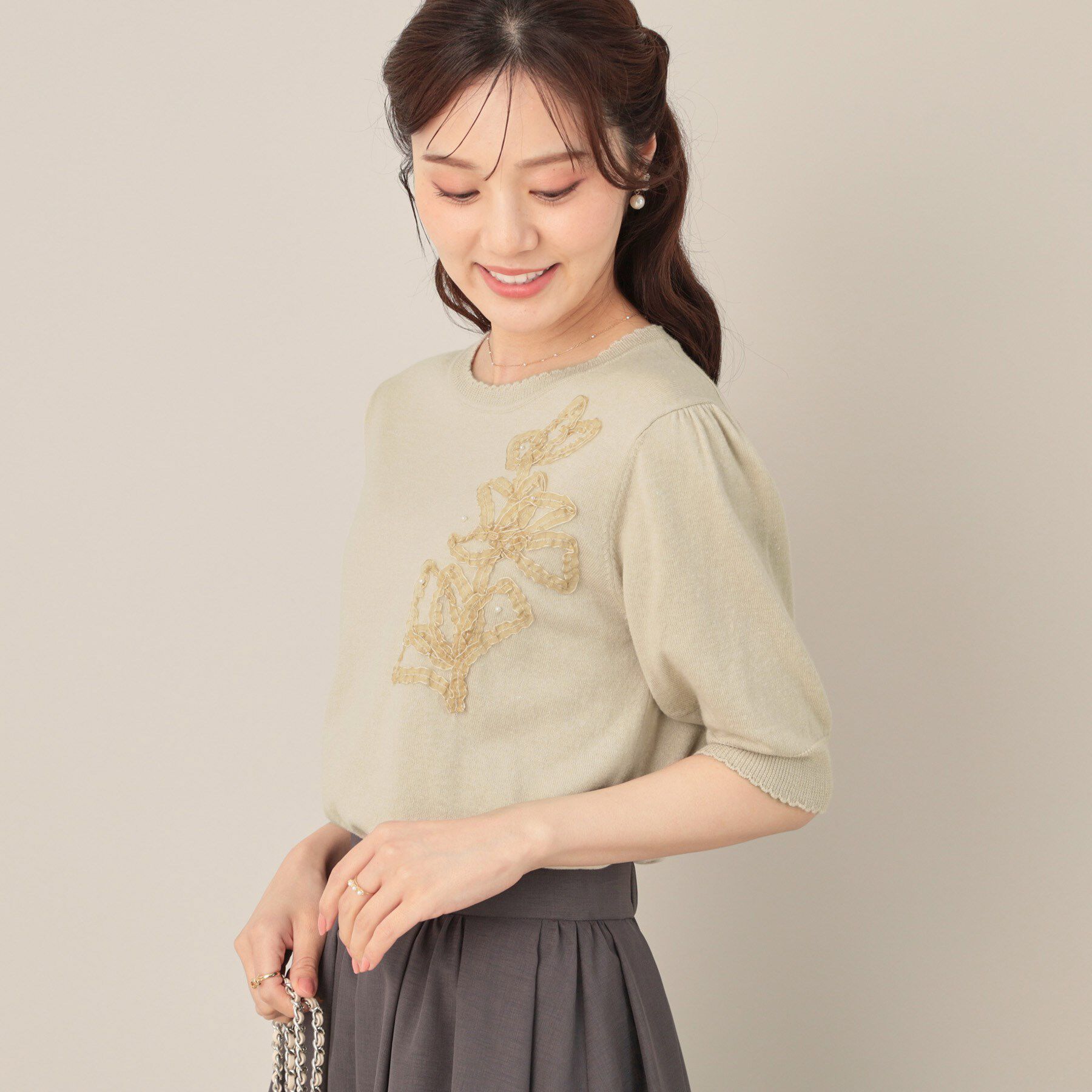 Couture broach「オーガンフリルフラワーニット」|ニット・セーター|