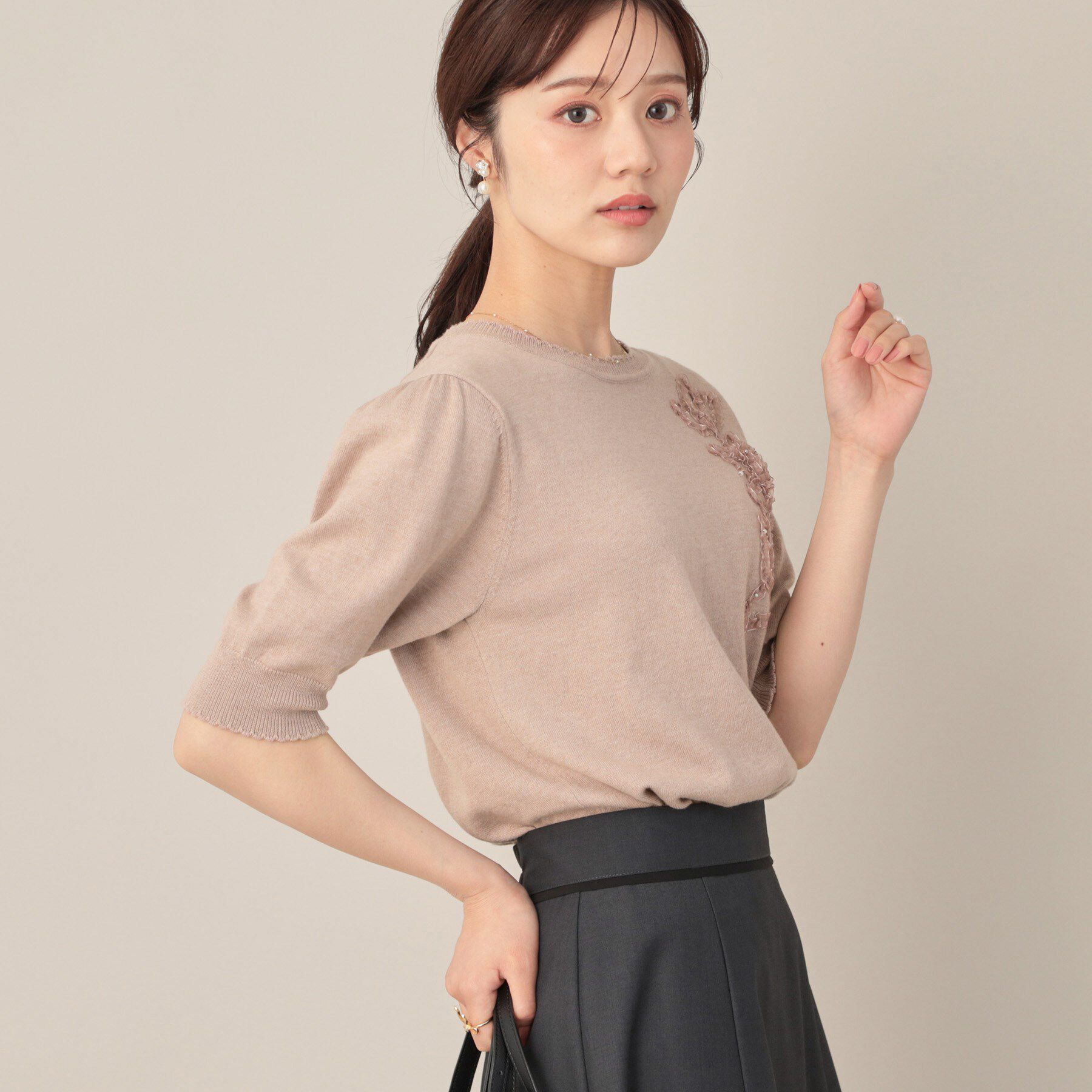 Couture broach「オーガンフリルフラワーニット」|ニット・セーター|