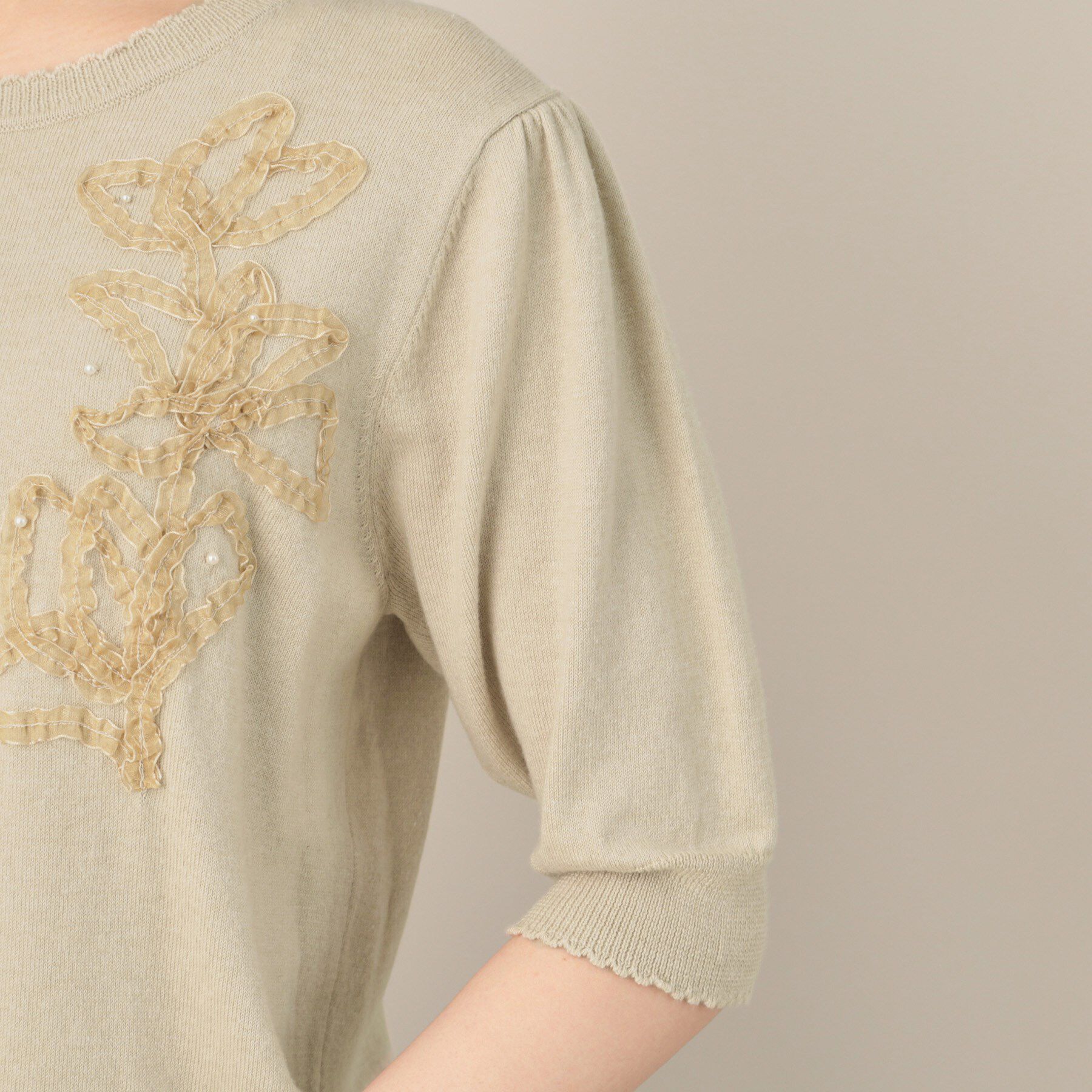 Couture broach「オーガンフリルフラワーニット」|ニット・セーター|