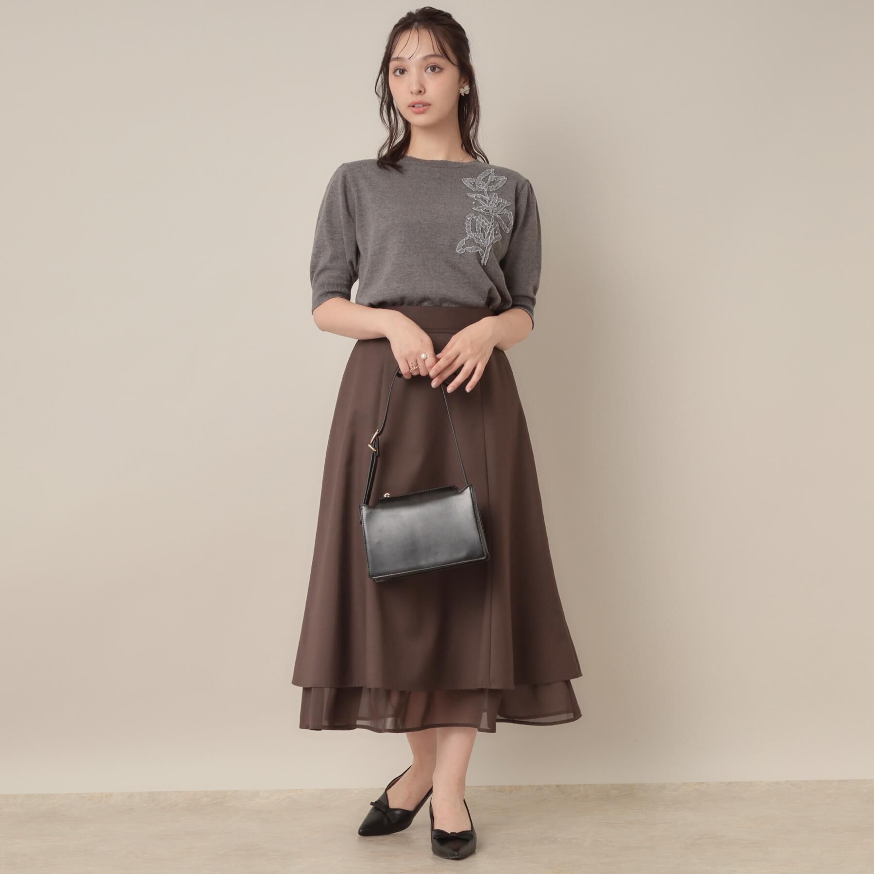 Couture broach「オーガンフリルフラワーニット」|ニット・セーター|