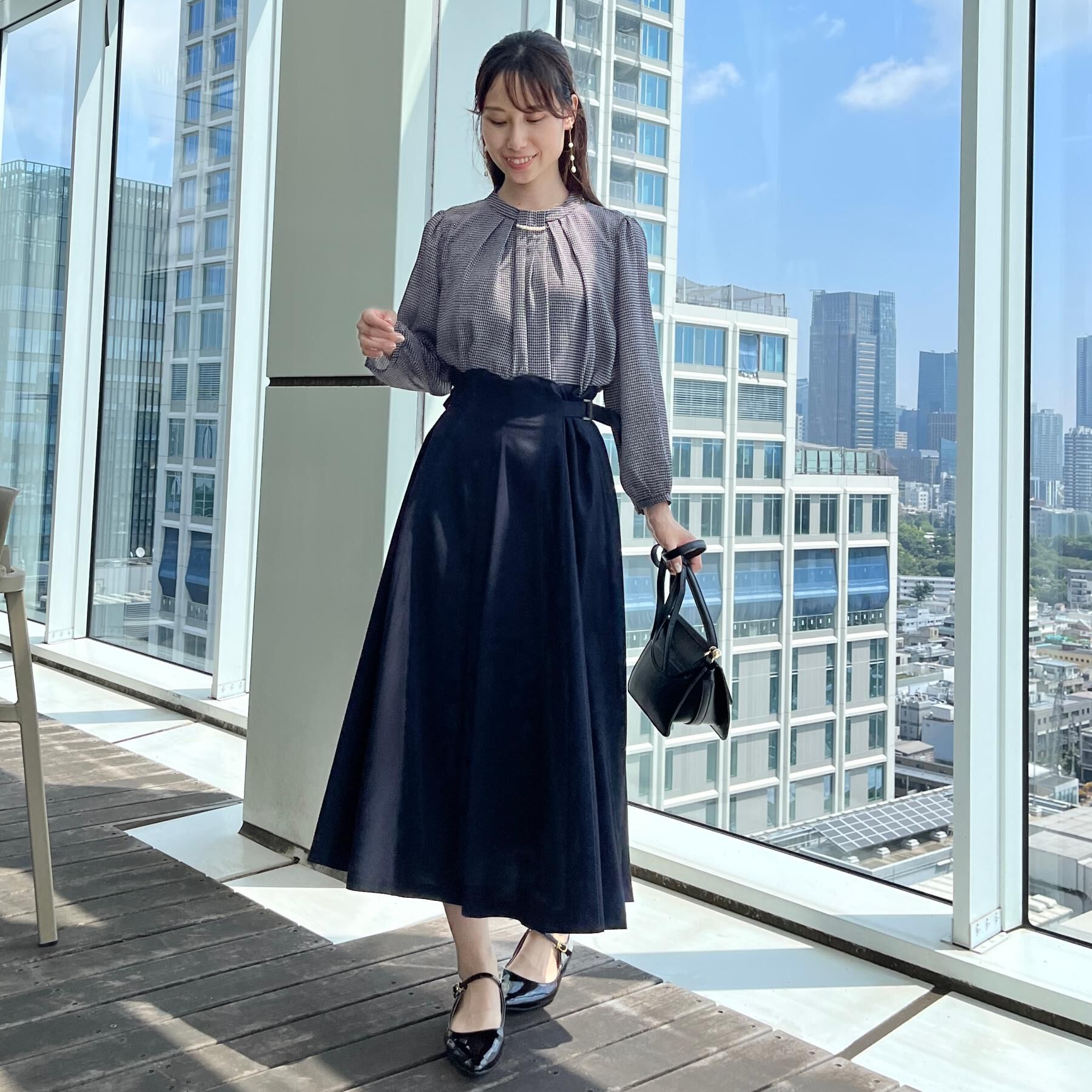 Couture broach「【大人可愛い・通勤】スカラウエスト サイドベルト パネルスカート」|スカート|