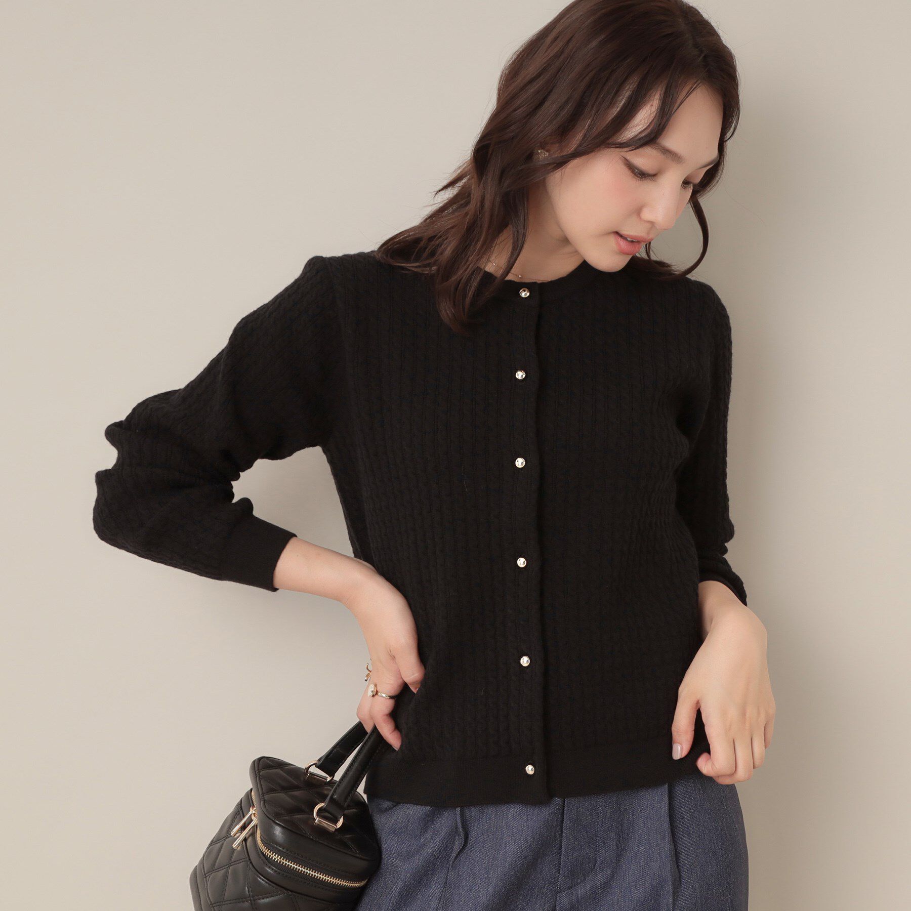 Couture broach「【大人可愛い・きれいめ・通勤】ケーブルカーディガン」|カーディガン|