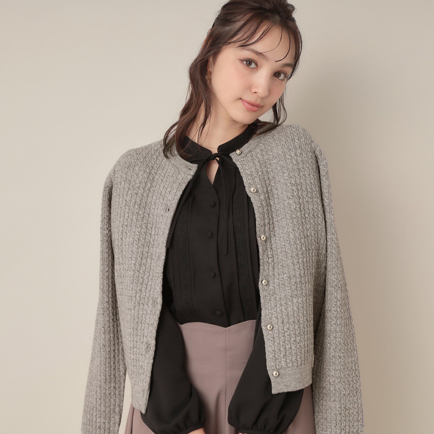 Couture broach「【大人可愛い・きれいめ・通勤】ケーブルカーディガン」|カーディガン|