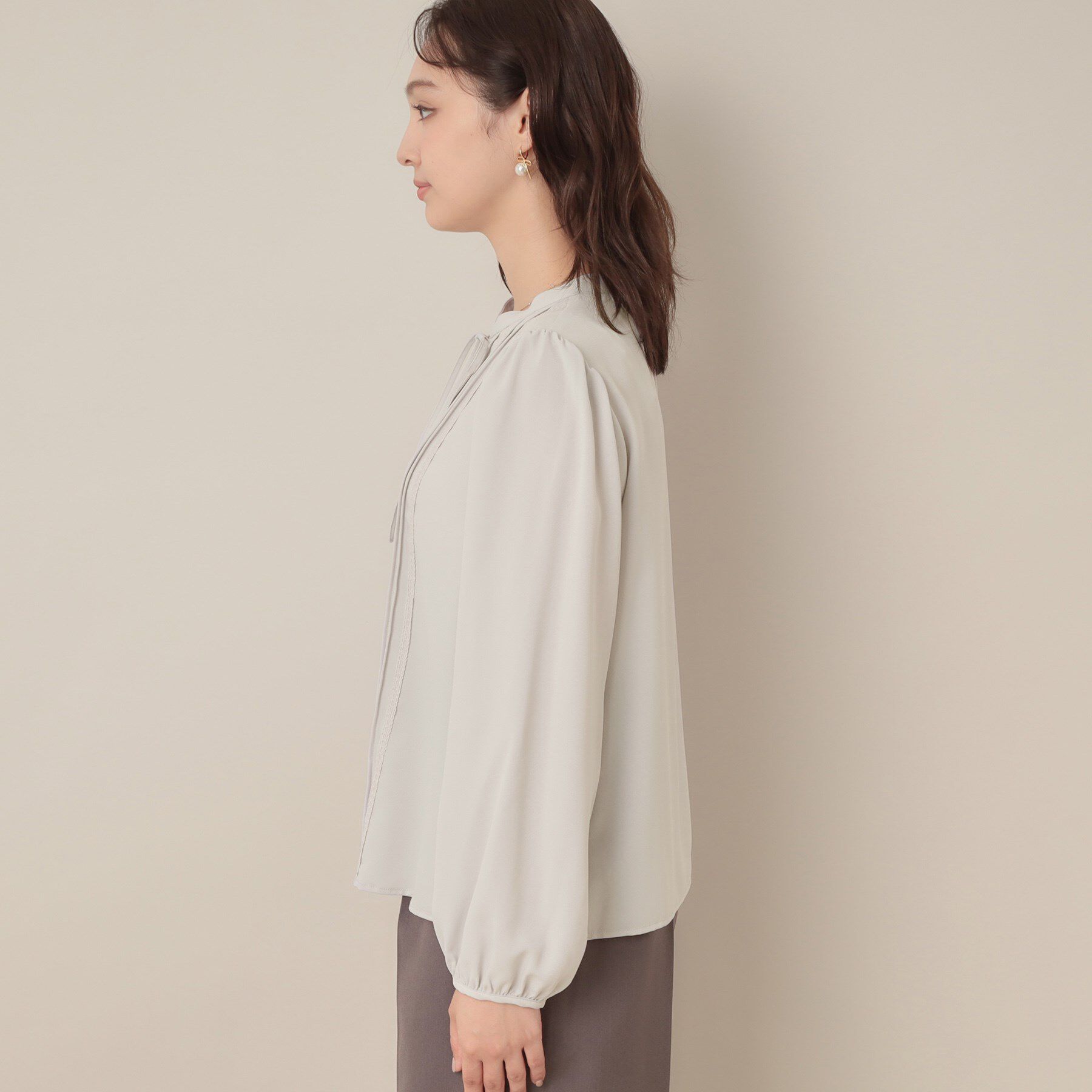 Couture broach「【大人可愛い・通勤】ピンタックレースブラウス」|シャツ・ブラウス|