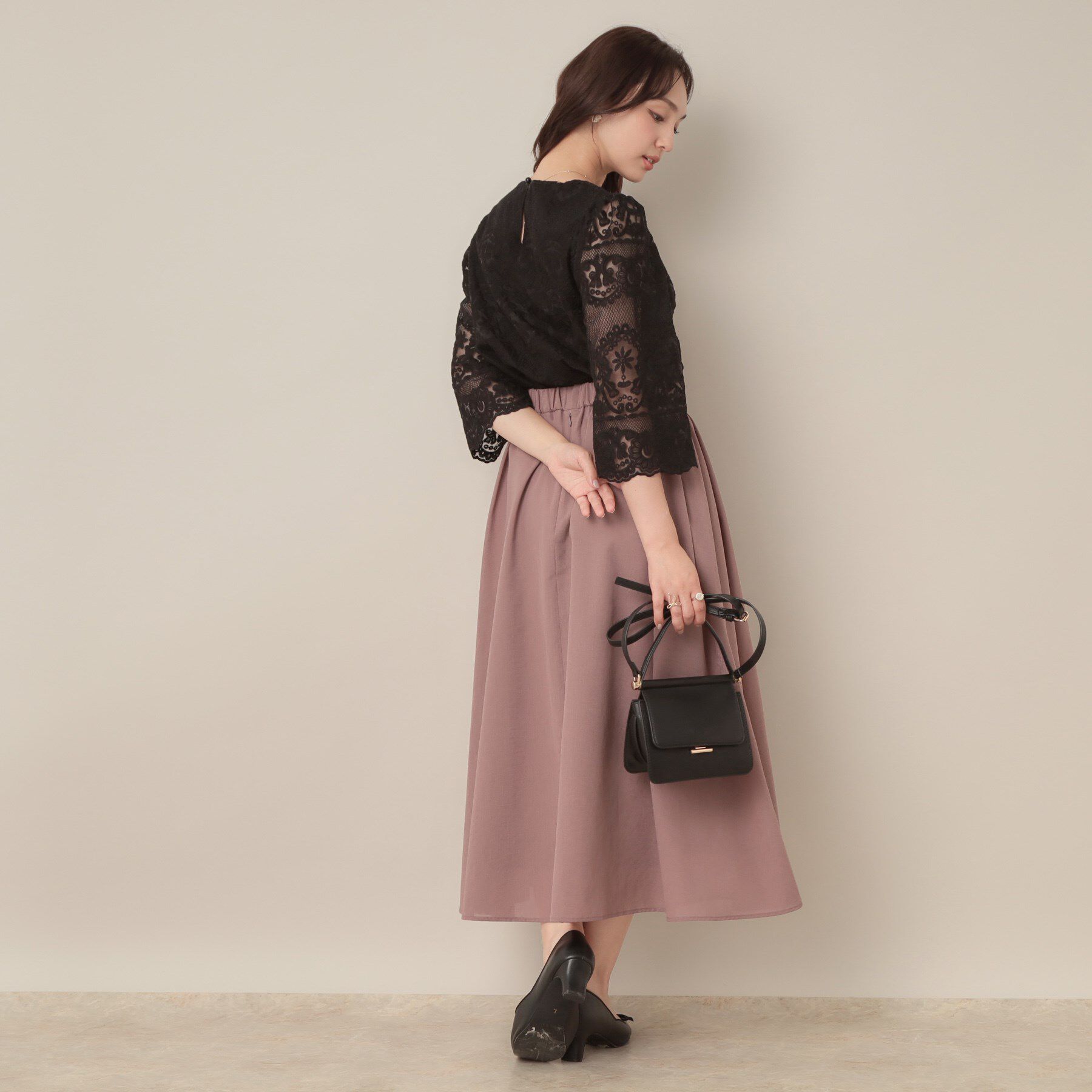 Couture broach「【一枚で着映える・高見え】刺繍レースフレアー袖ブラウス」|シャツ・ブラウス|