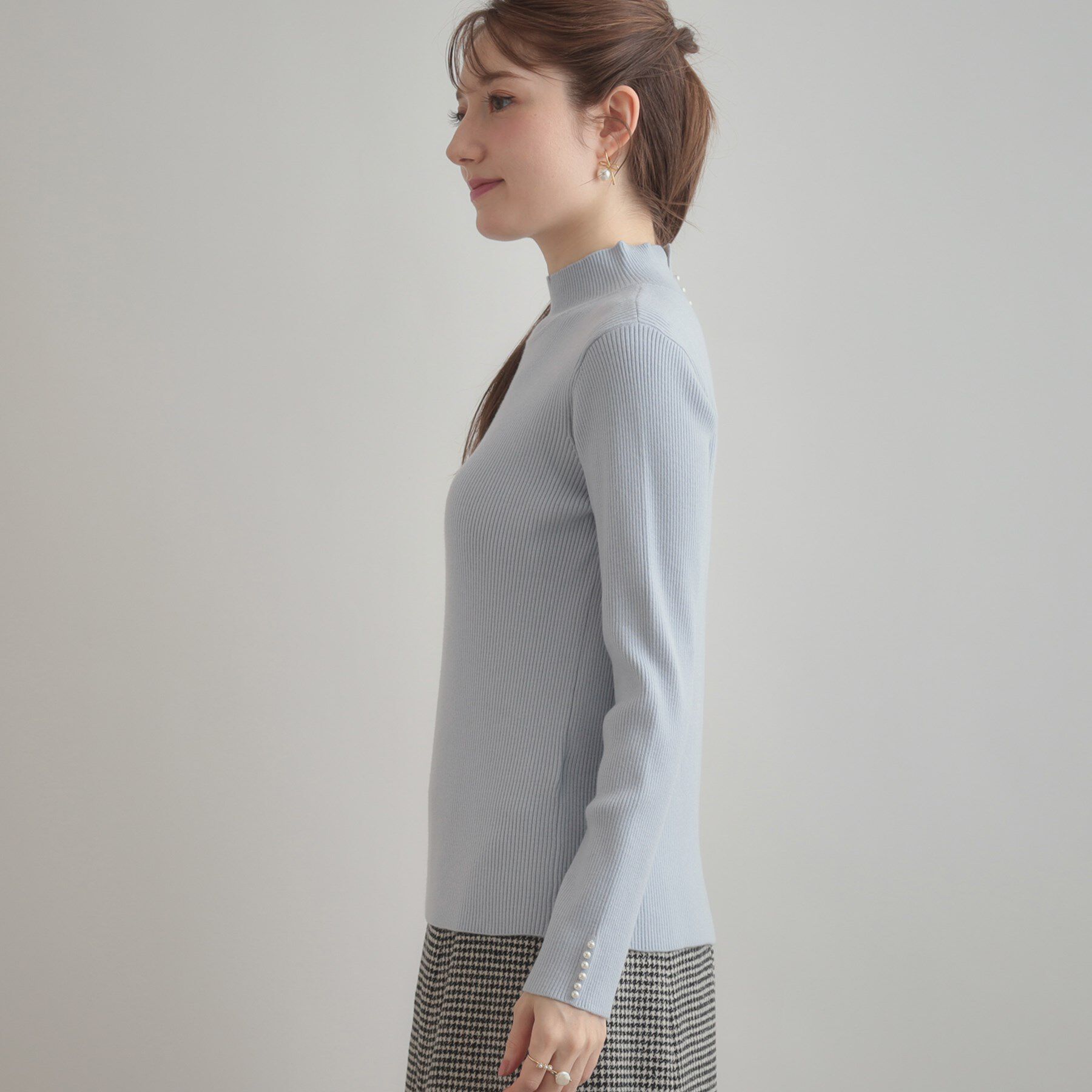 Couture broach「【多機能・フェミニン】パール調リブニット」|ニット・セーター|