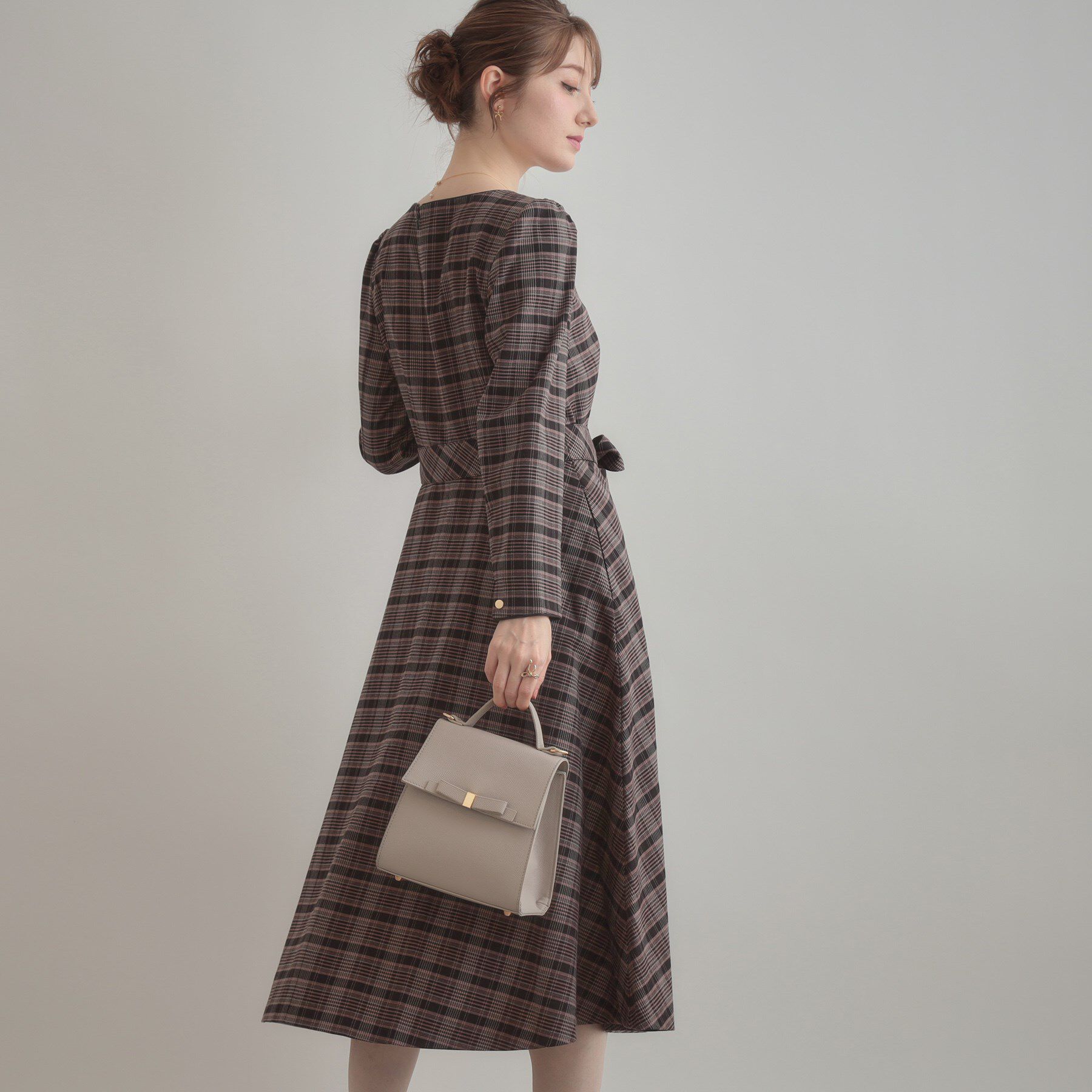 Couture broach「【大人可愛い・微起毛】先染めチェック柄フィット＆フレアワンピース」|ワンピース|