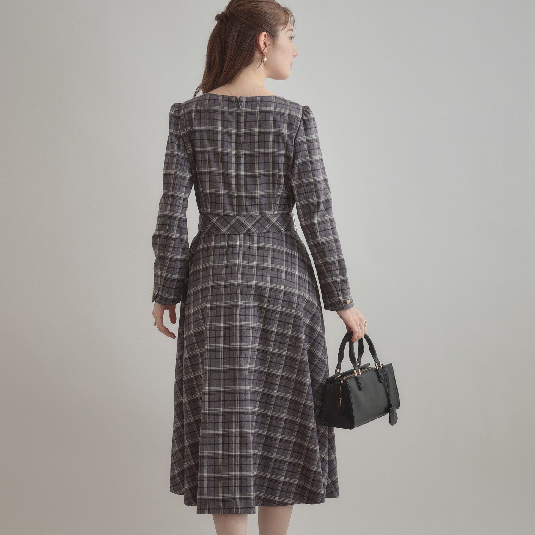 Couture broach「【大人可愛い・微起毛】先染めチェック柄フィット＆フレアワンピース」|ワンピース|