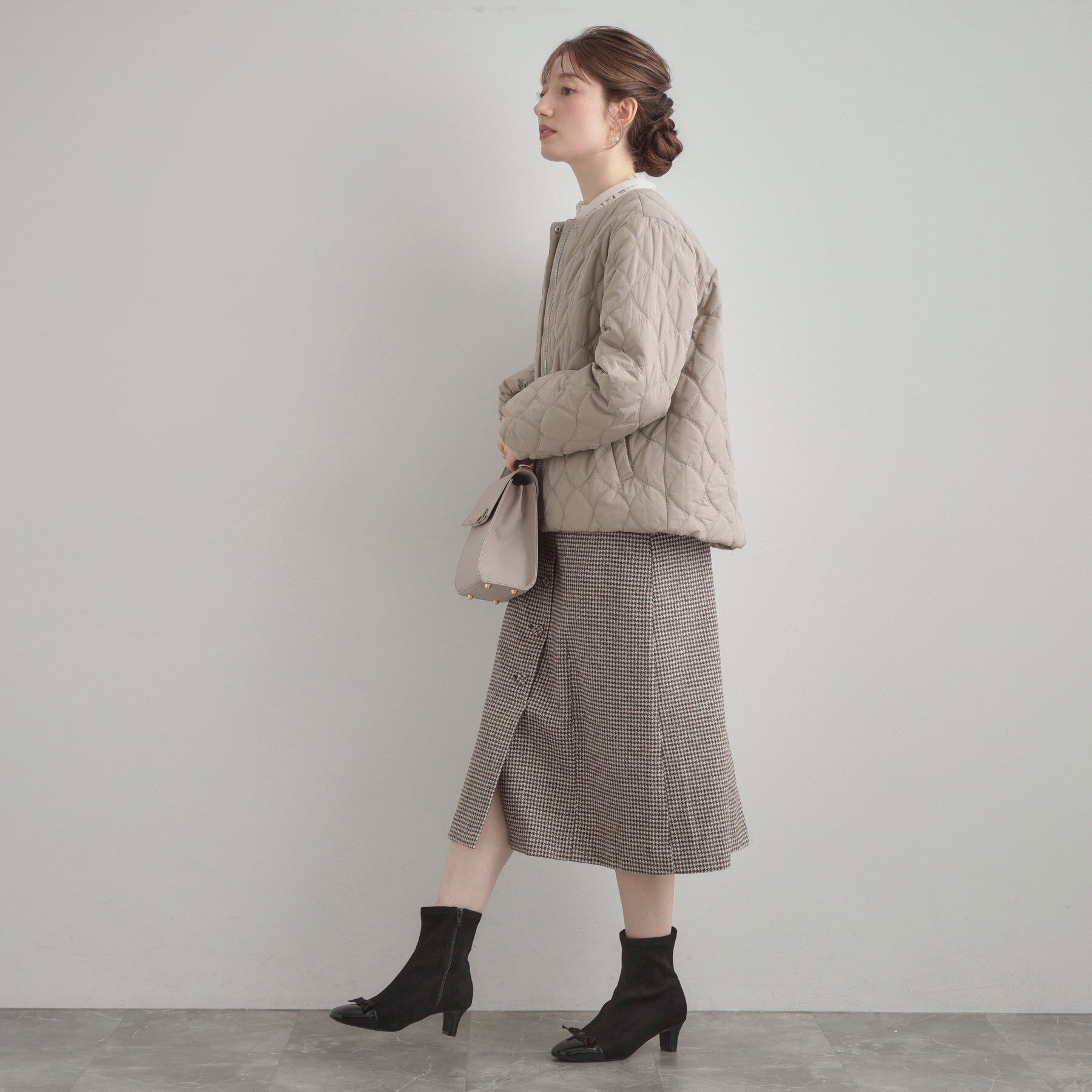 Couture broach「【撥水・大人可愛い】リボンキルティングジャケット」|ブルゾン・スタジャン|