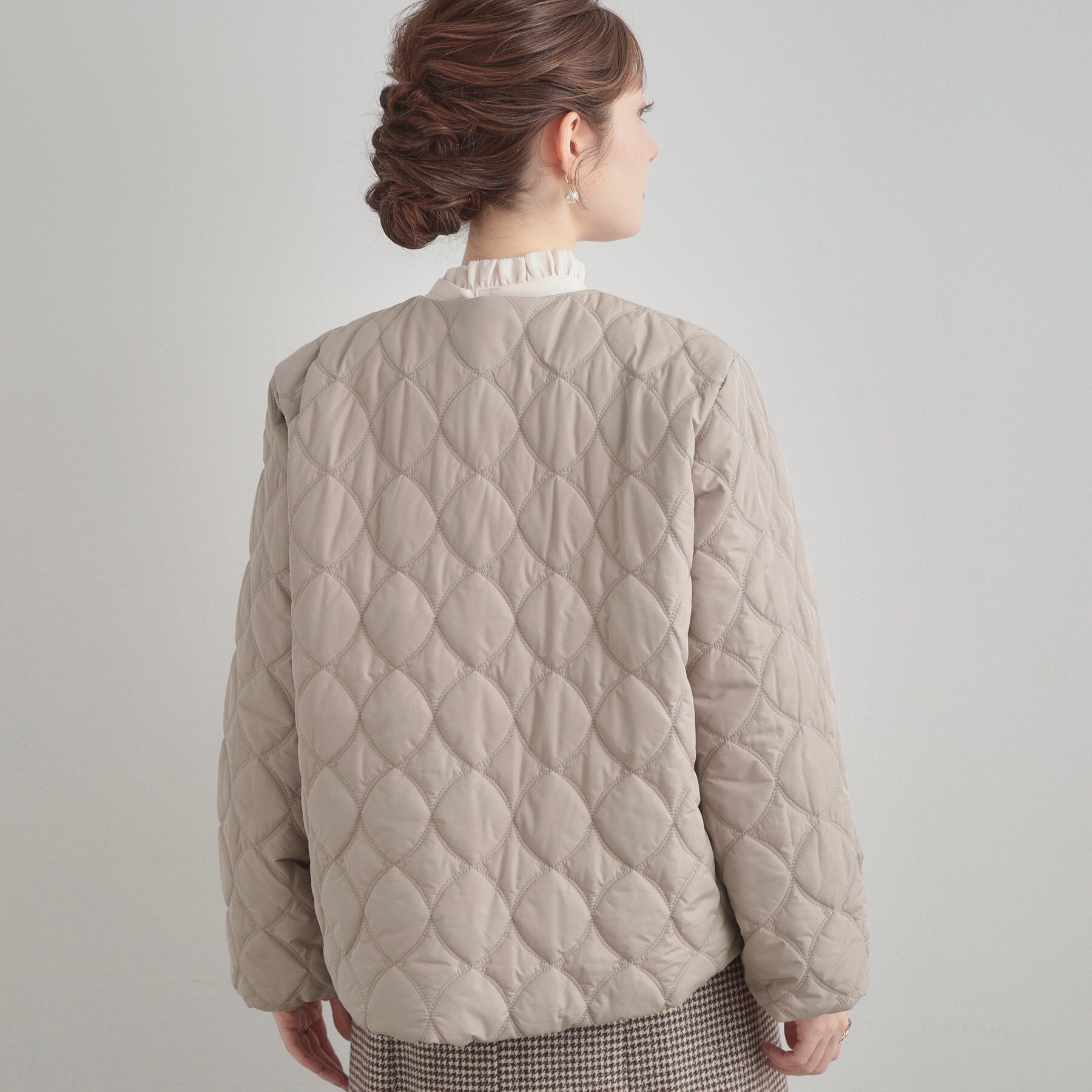 Couture broach「【撥水・大人可愛い】リボンキルティングジャケット」|ブルゾン・スタジャン|