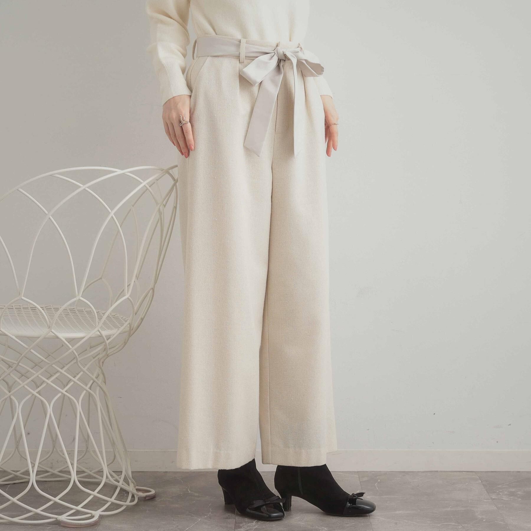 Couture broach「【上品華やか・通勤】ラメツイード ワイドパンツ」|その他|