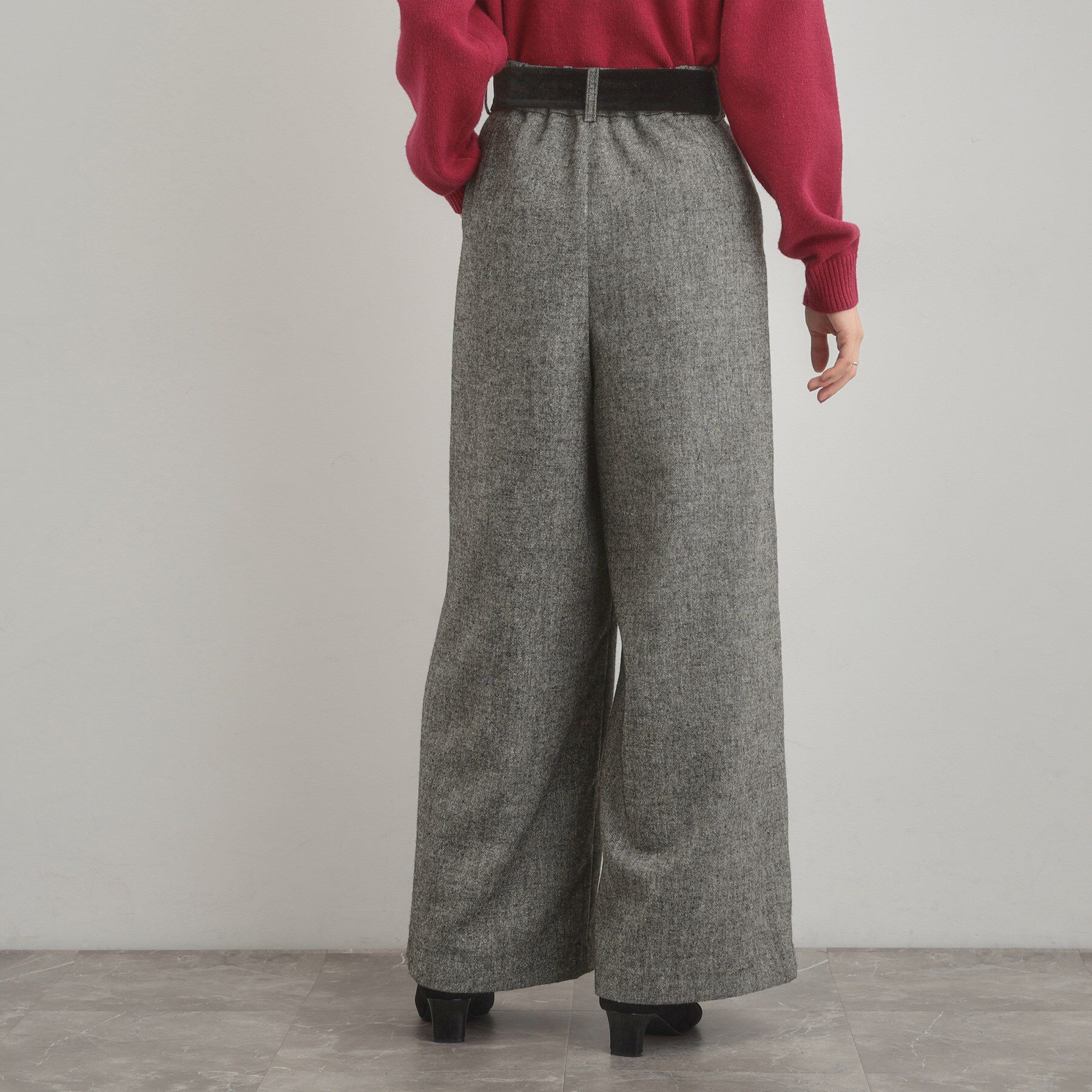 Couture broach「【上品華やか・通勤】ラメツイード ワイドパンツ」|その他|