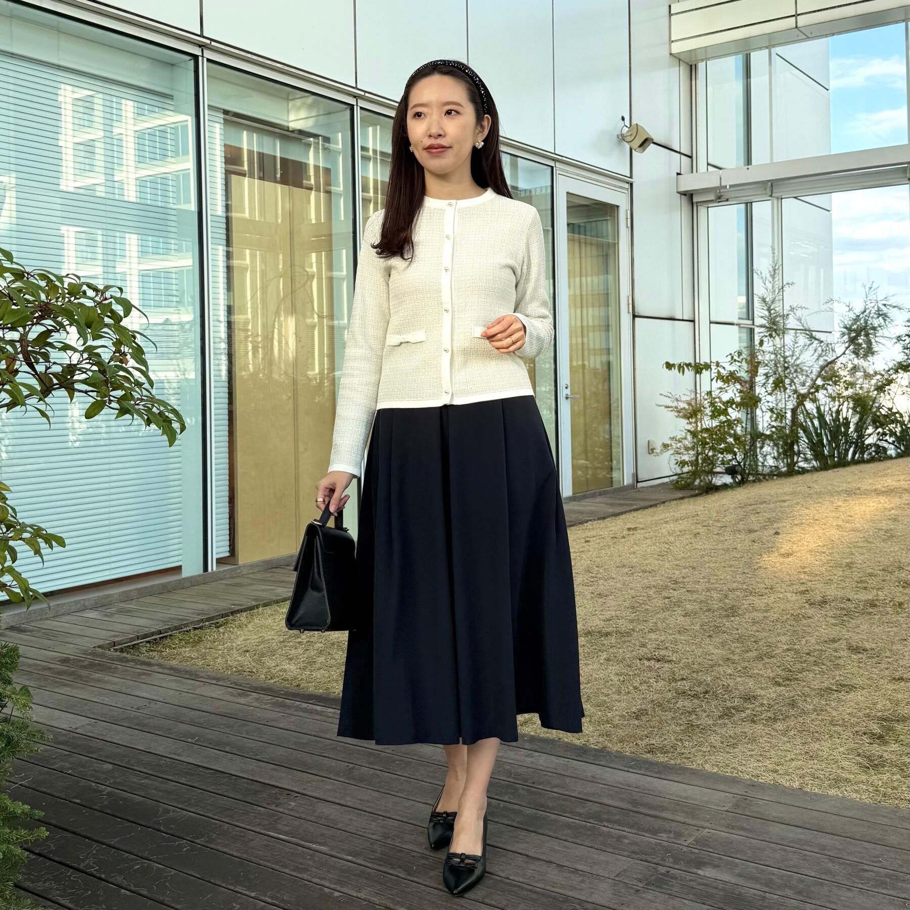 Couture broach「【ハレの日・通勤】ラメツイード ニットカーディガン」|カーディガン|