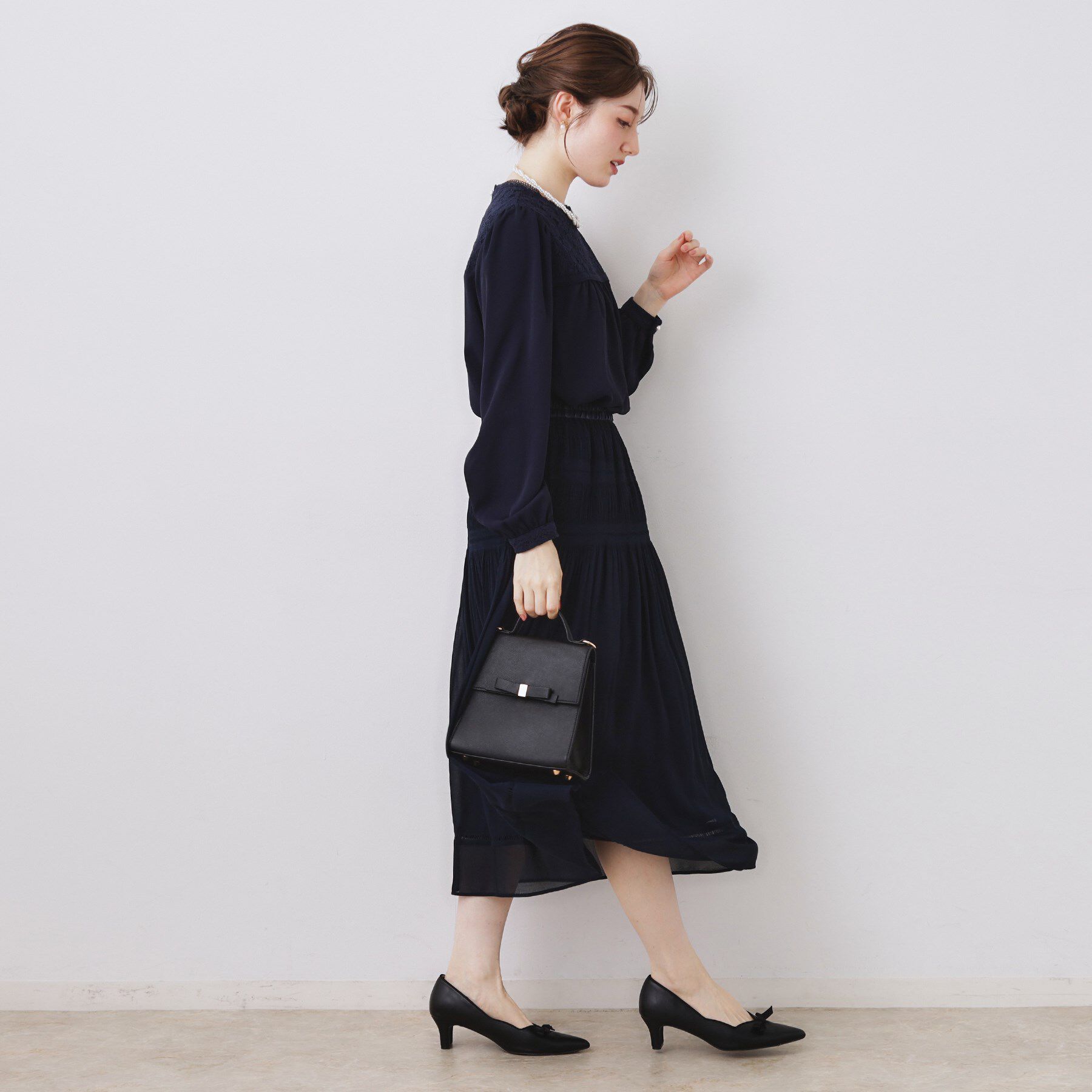 Couture broach「【ハレの日・通勤】マジョリカプリーツスカート」|スカート|