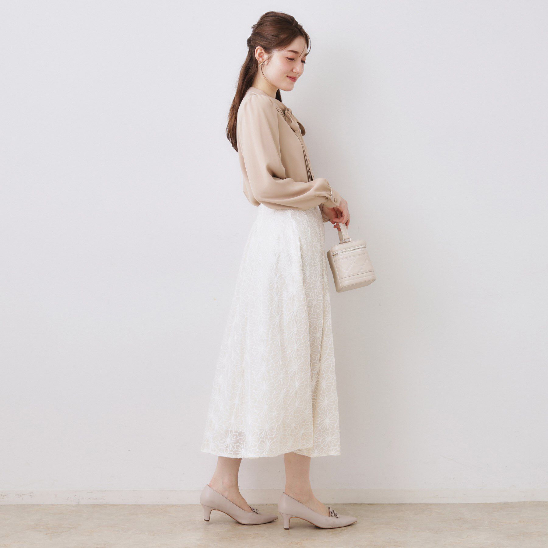 Couture broach「【ハレの日・通勤】配色タックタイブラウス」|シャツ・ブラウス|