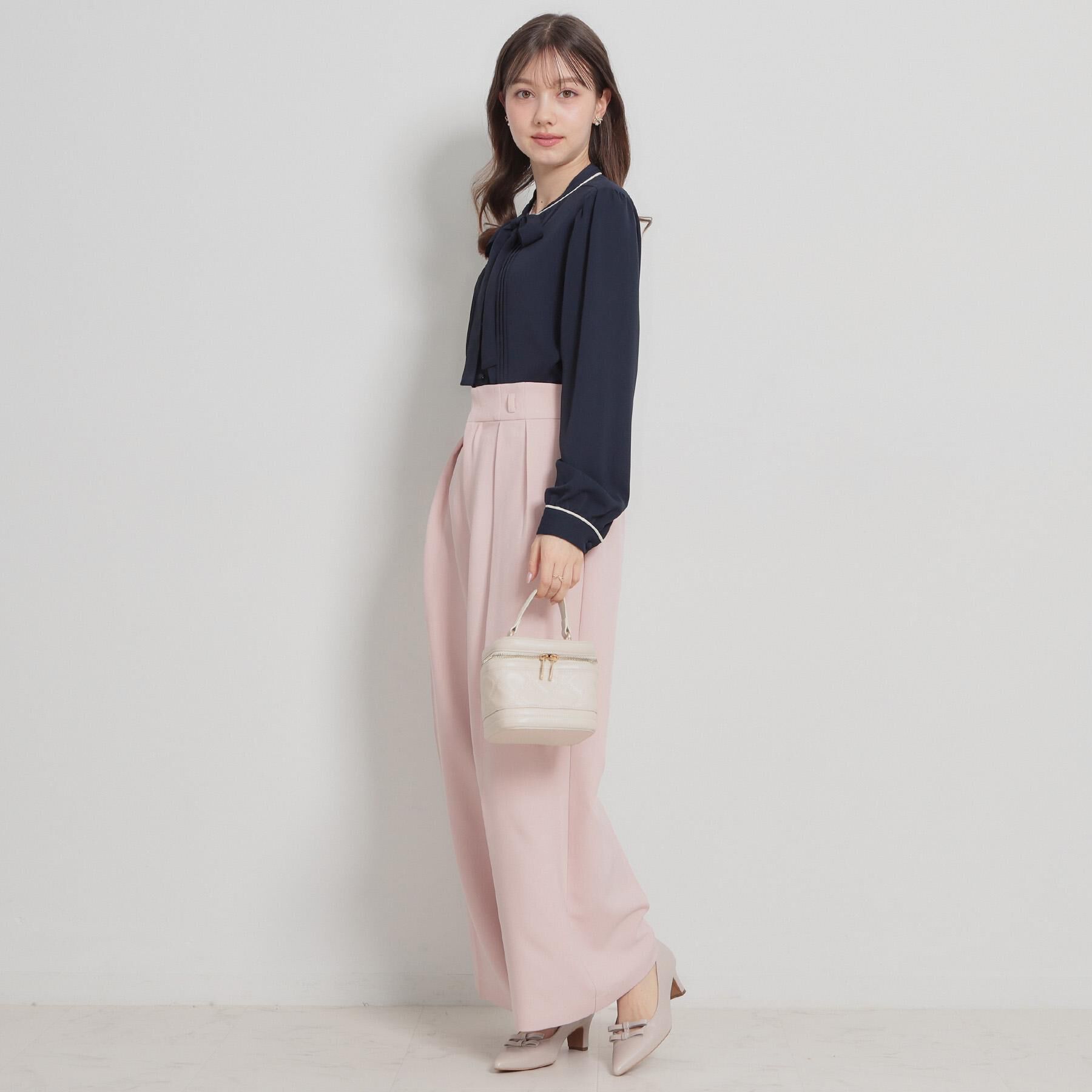 Couture broach「【ハレの日・通勤】配色タックタイブラウス」|シャツ・ブラウス|