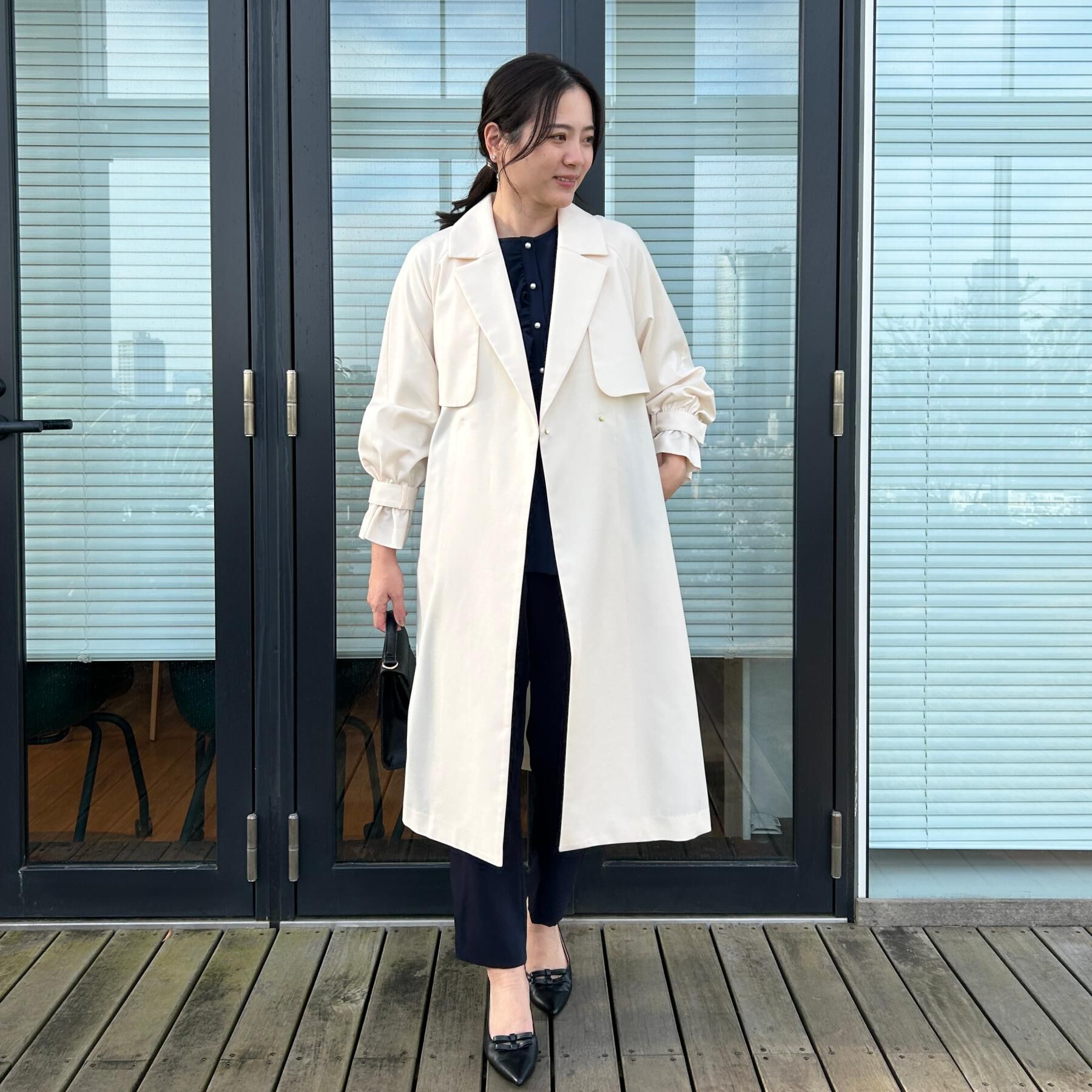 Couture broach「【撥水・ハレの日・通勤】ロングトレンチコート」|トレンチコート|