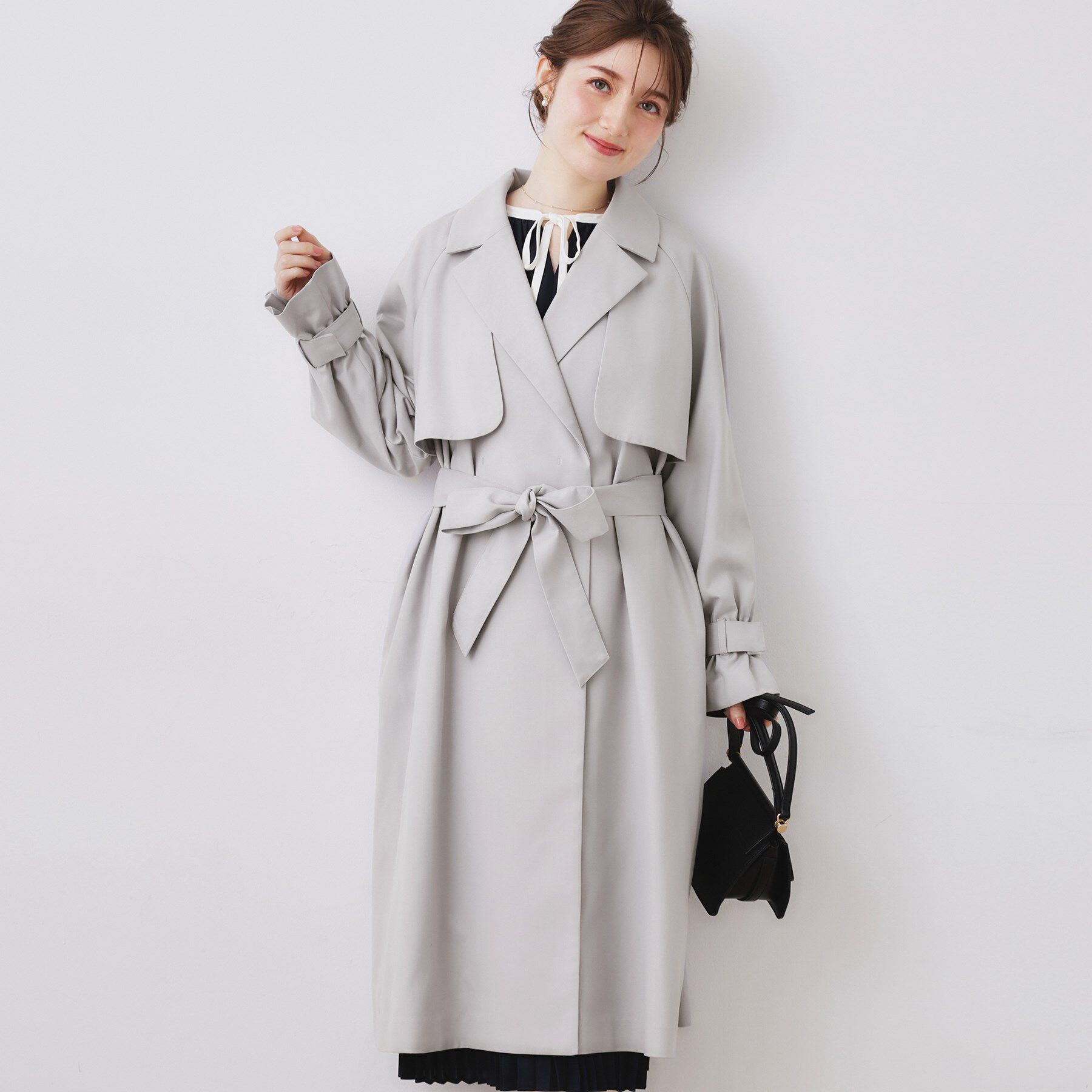 Couture broach「【撥水・ハレの日・通勤】ロングトレンチコート」|トレンチコート|