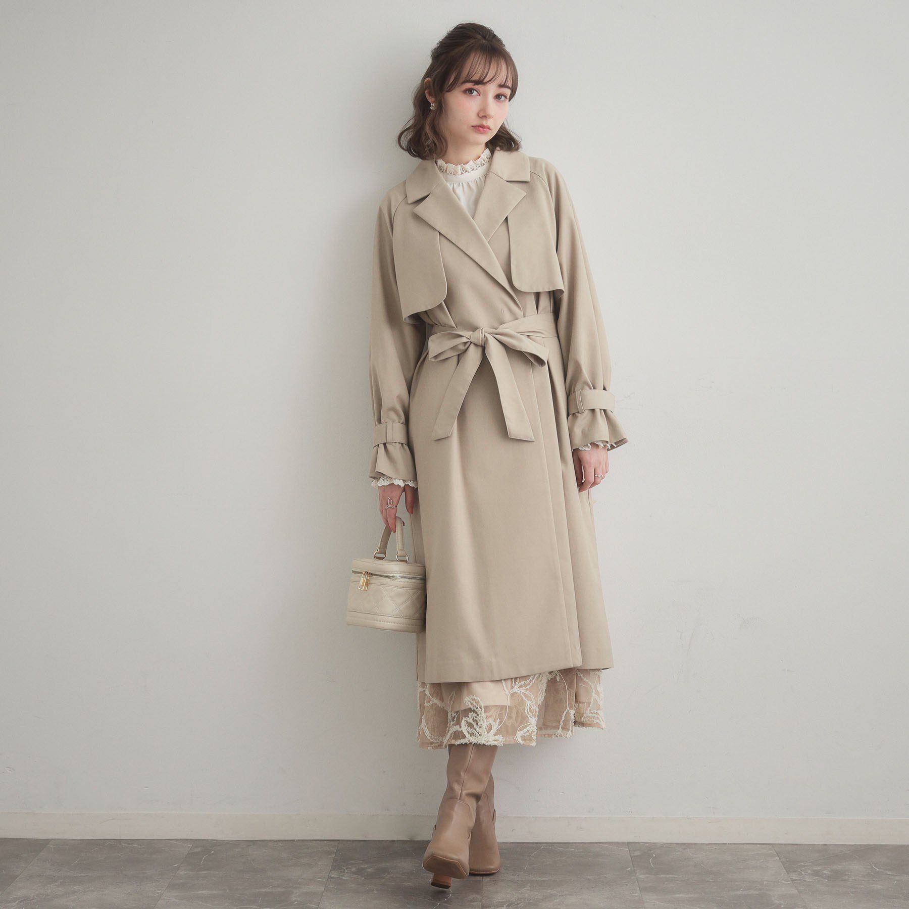 Couture broach「【撥水・ハレの日・通勤】ロングトレンチコート」|トレンチコート|