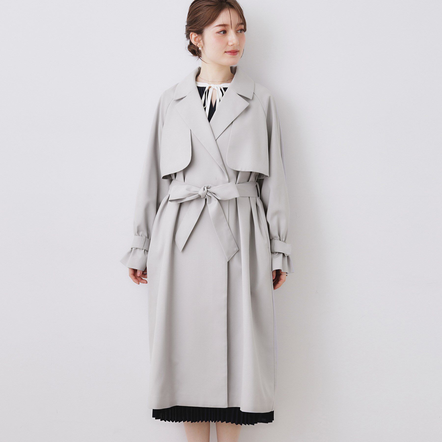 Couture broach「【撥水・ハレの日・通勤】ロングトレンチコート」|トレンチコート|