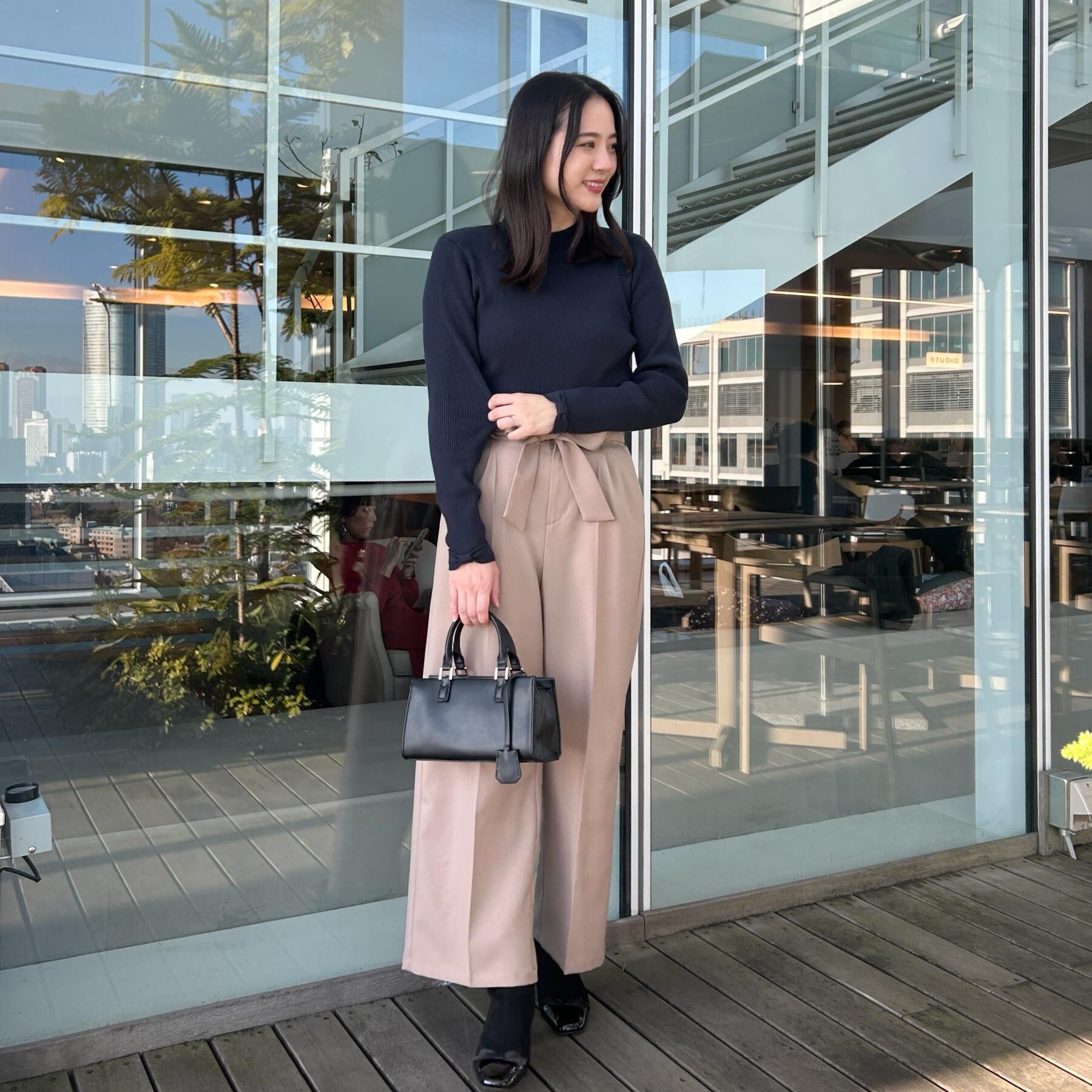 Couture broach「【洗える・通勤】ウエストリボン サスペンダー付きワイドパンツ」|その他|