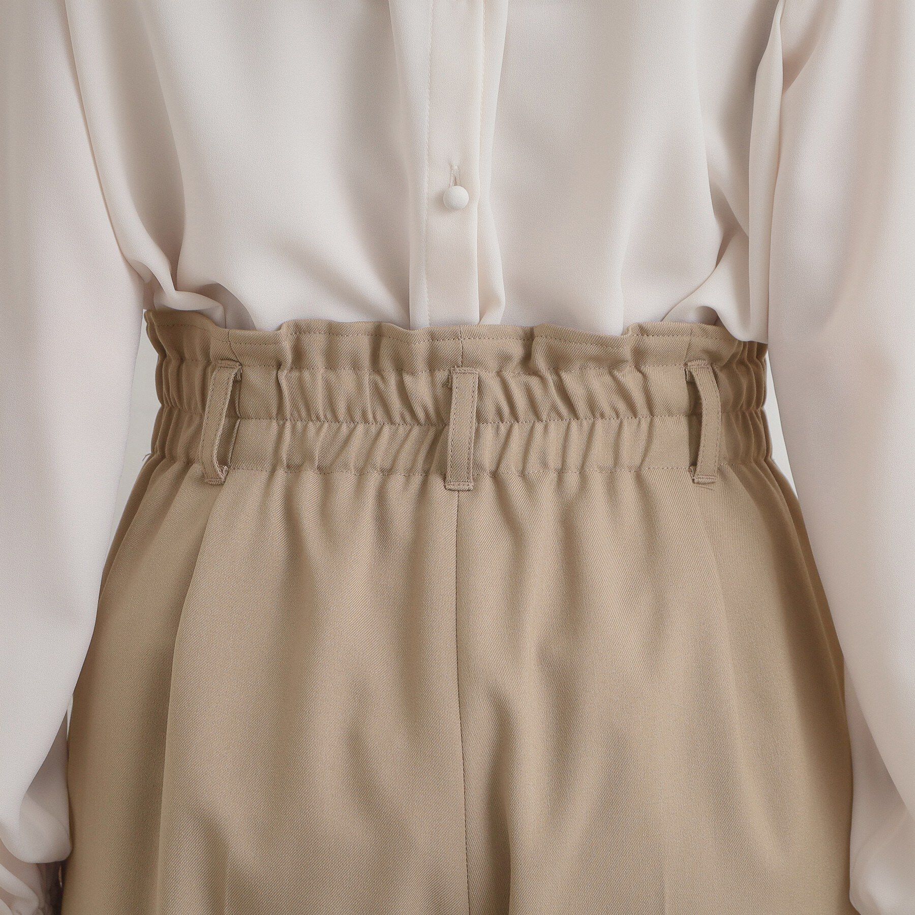 Couture broach「【洗える・通勤】ウエストリボン サスペンダー付きワイドパンツ」|その他|