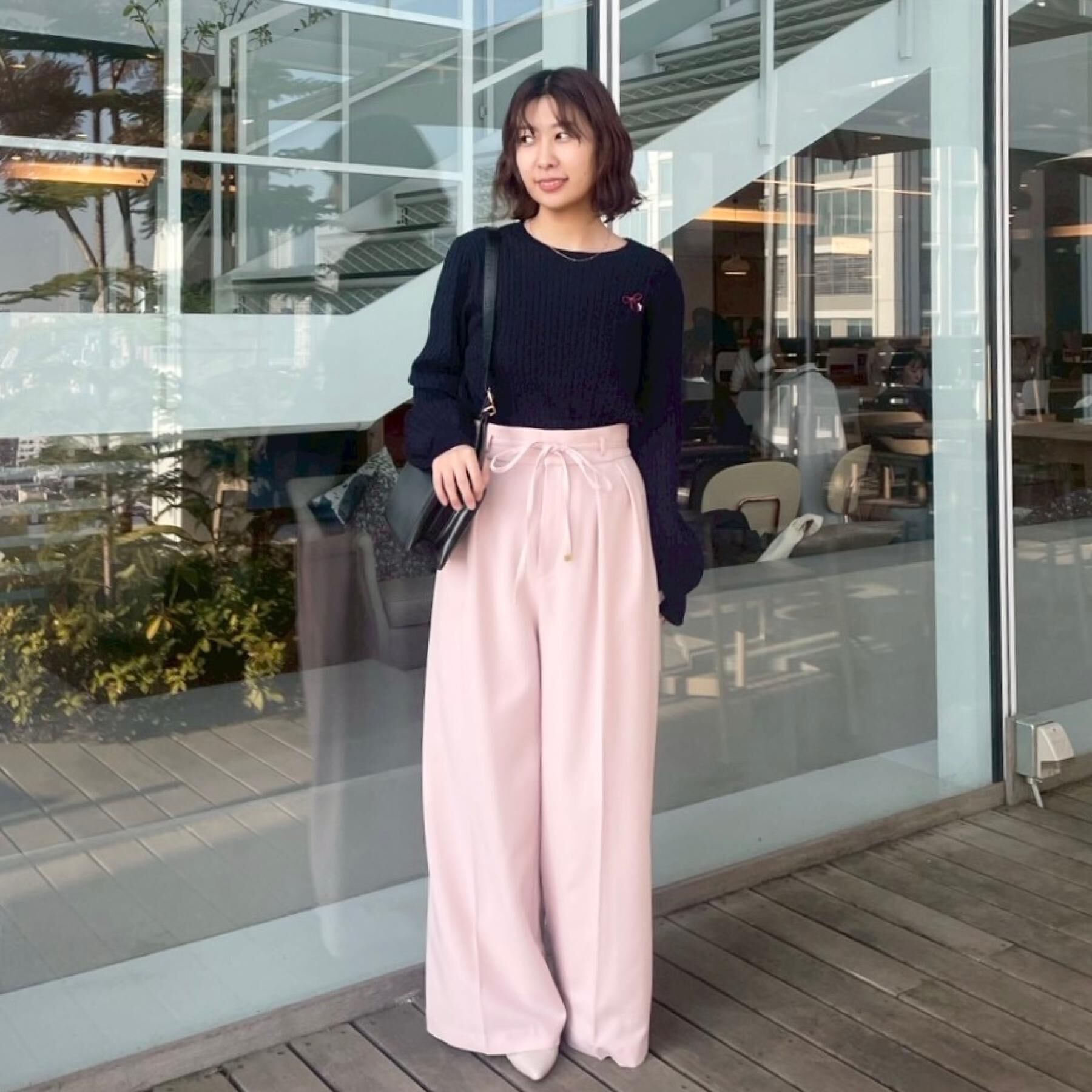 Couture broach「【洗える】リボンエンブロ細ケーブルニット」|ニット・セーター|