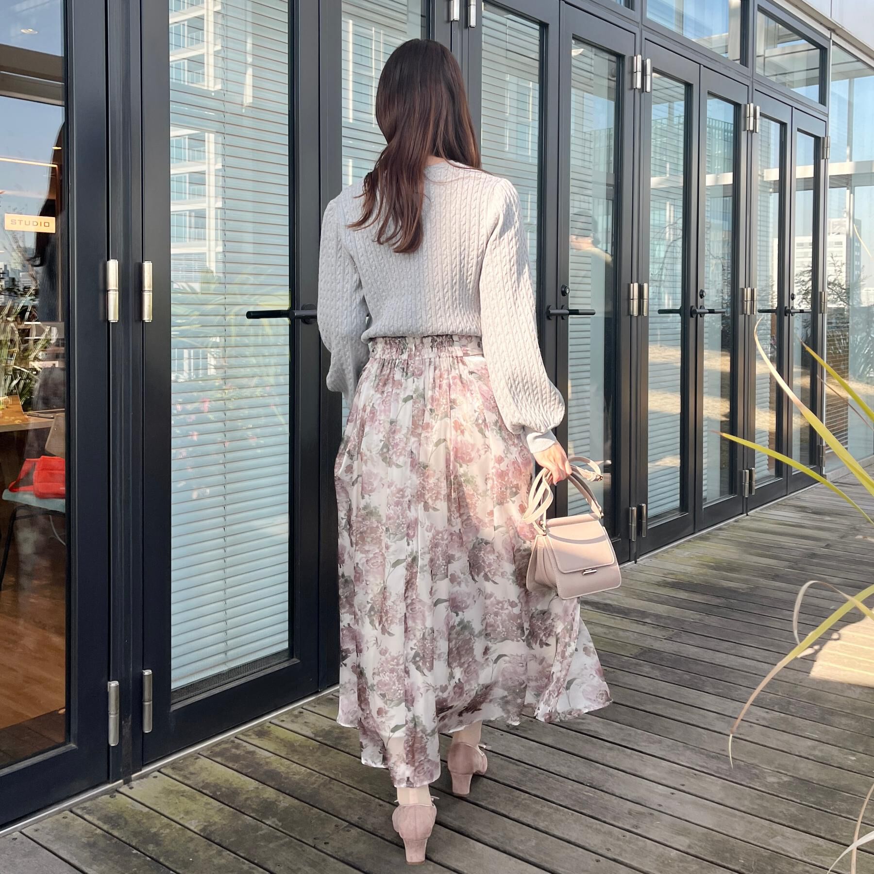 Couture broach「【洗える】リボンエンブロ細ケーブルニット」|ニット・セーター|