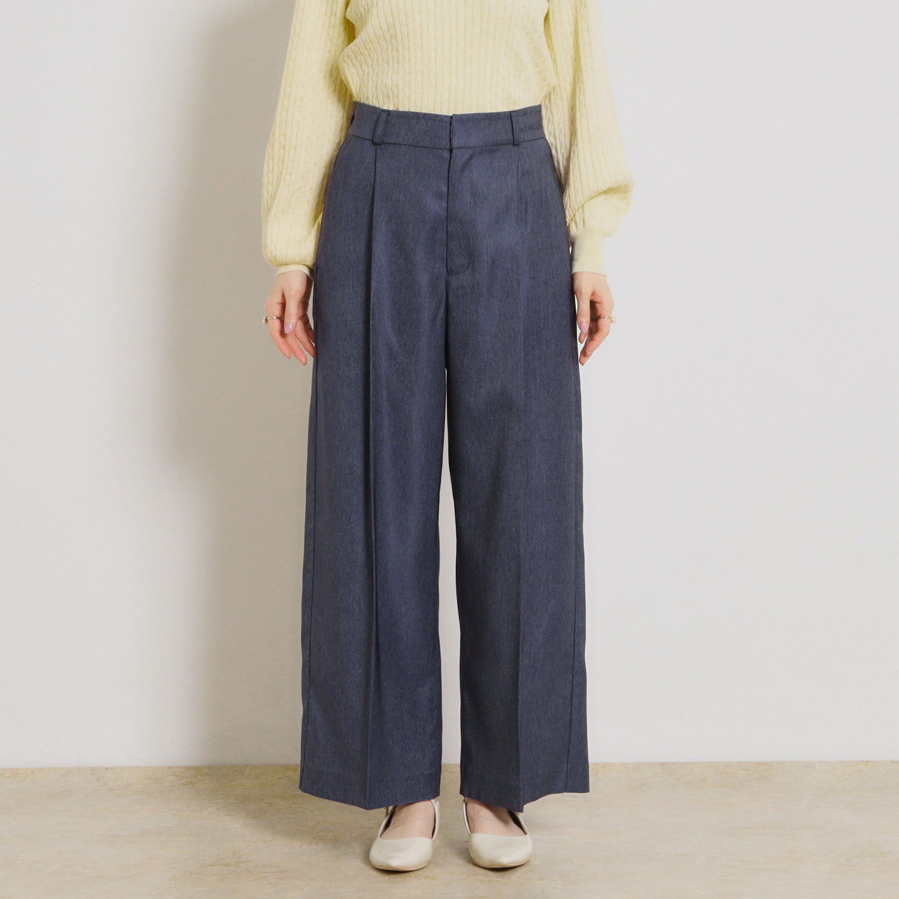 Couture broach「【洗える・S-LL】デニムライク ベルト付きパンツ」|その他|