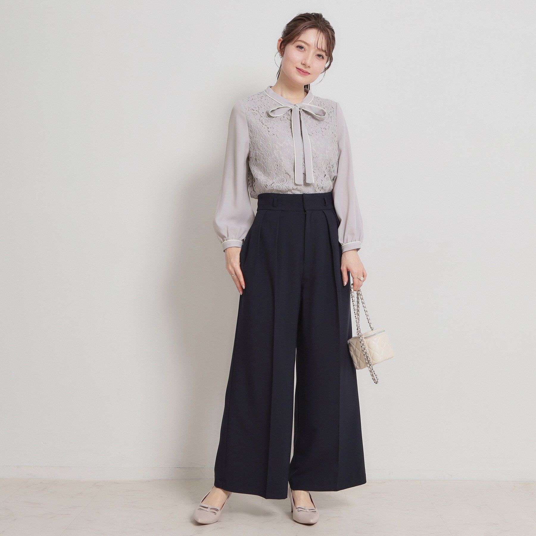 Couture broach「【洗える・通勤】フラワーレースブラウス」|シャツ・ブラウス|