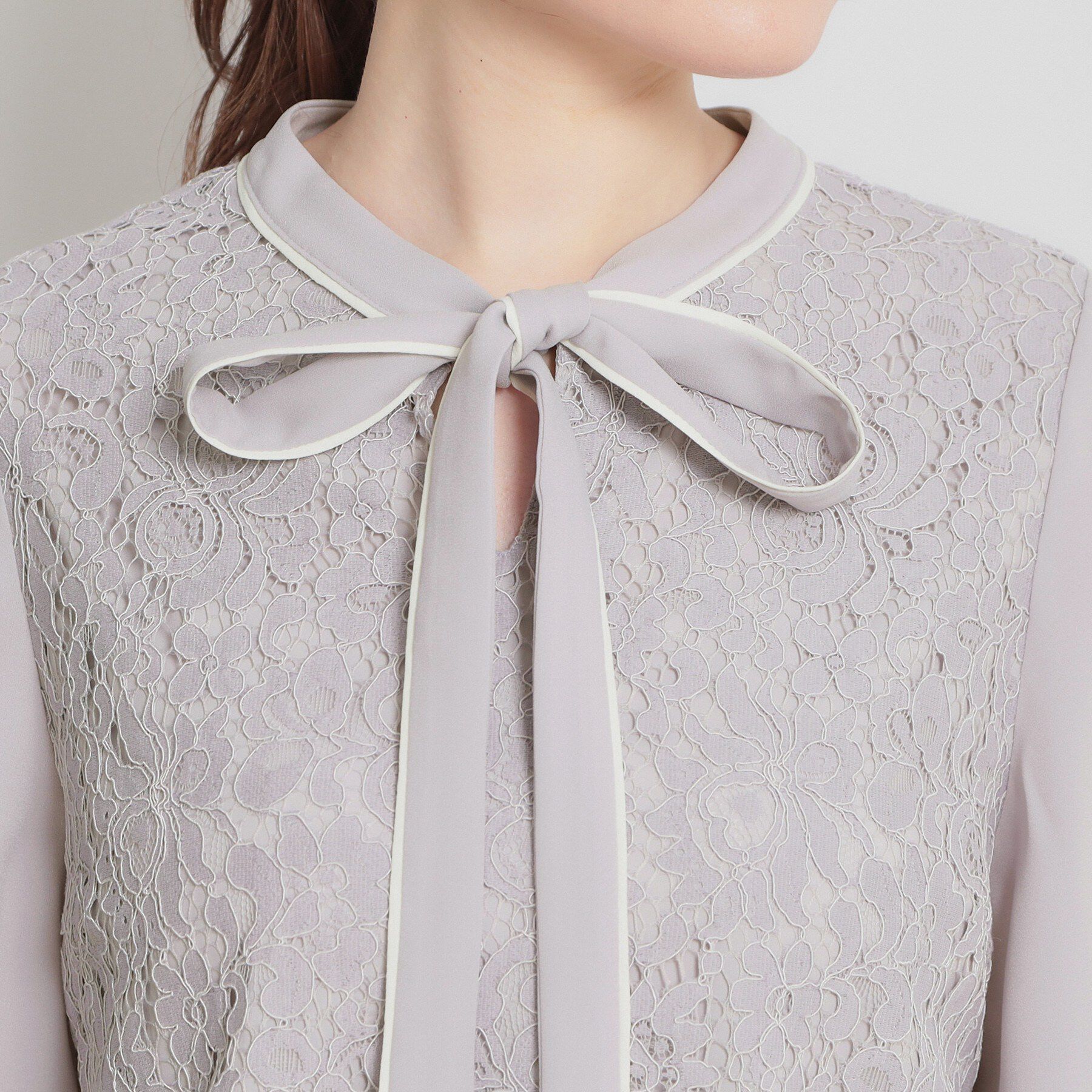 Couture broach「【洗える・通勤】フラワーレースブラウス」|シャツ・ブラウス|