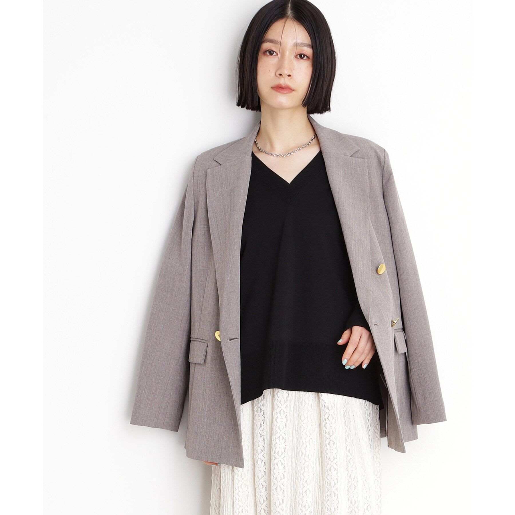 THE SHOP TK「【ONOFF活躍／セレモニー／通勤】CAVIAN Wブレストジャケット／洗える」|テーラードジャケット|