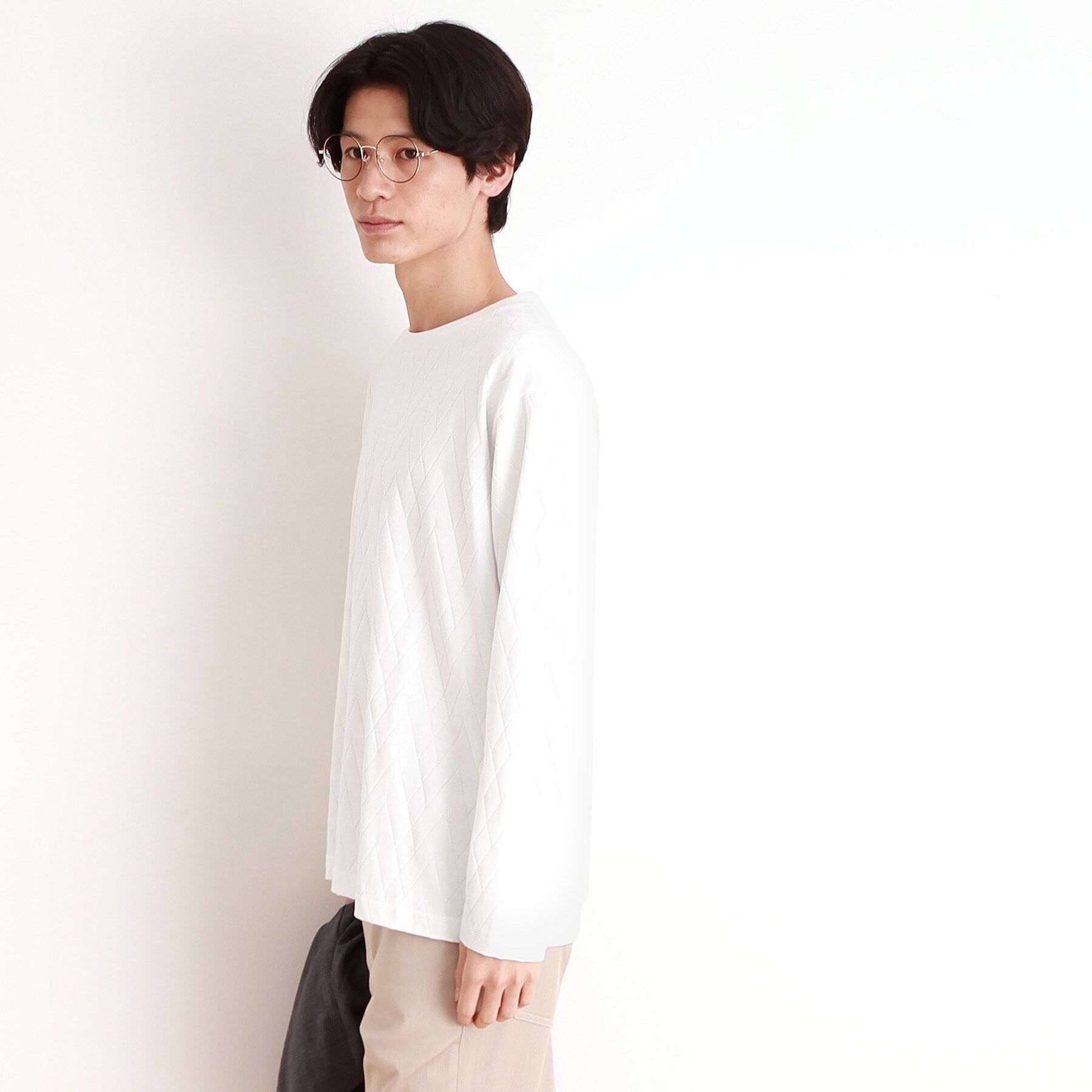 THE SHOP TK「ジオメトリックリンクス長袖Tシャツ ON／OFF兼用」|Tシャツ・カットソー|