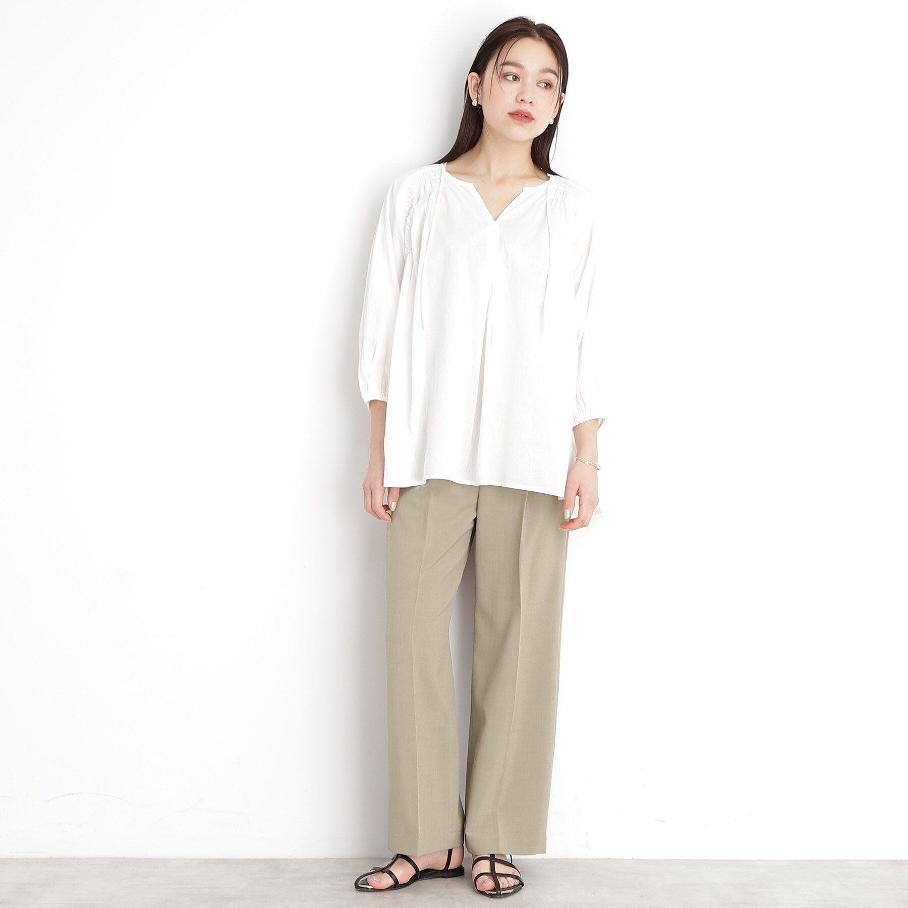 THE SHOP TK「【XS-XLサイズ】麻調ワイドパンツ/洗濯機OK/from the VOICE」|その他|