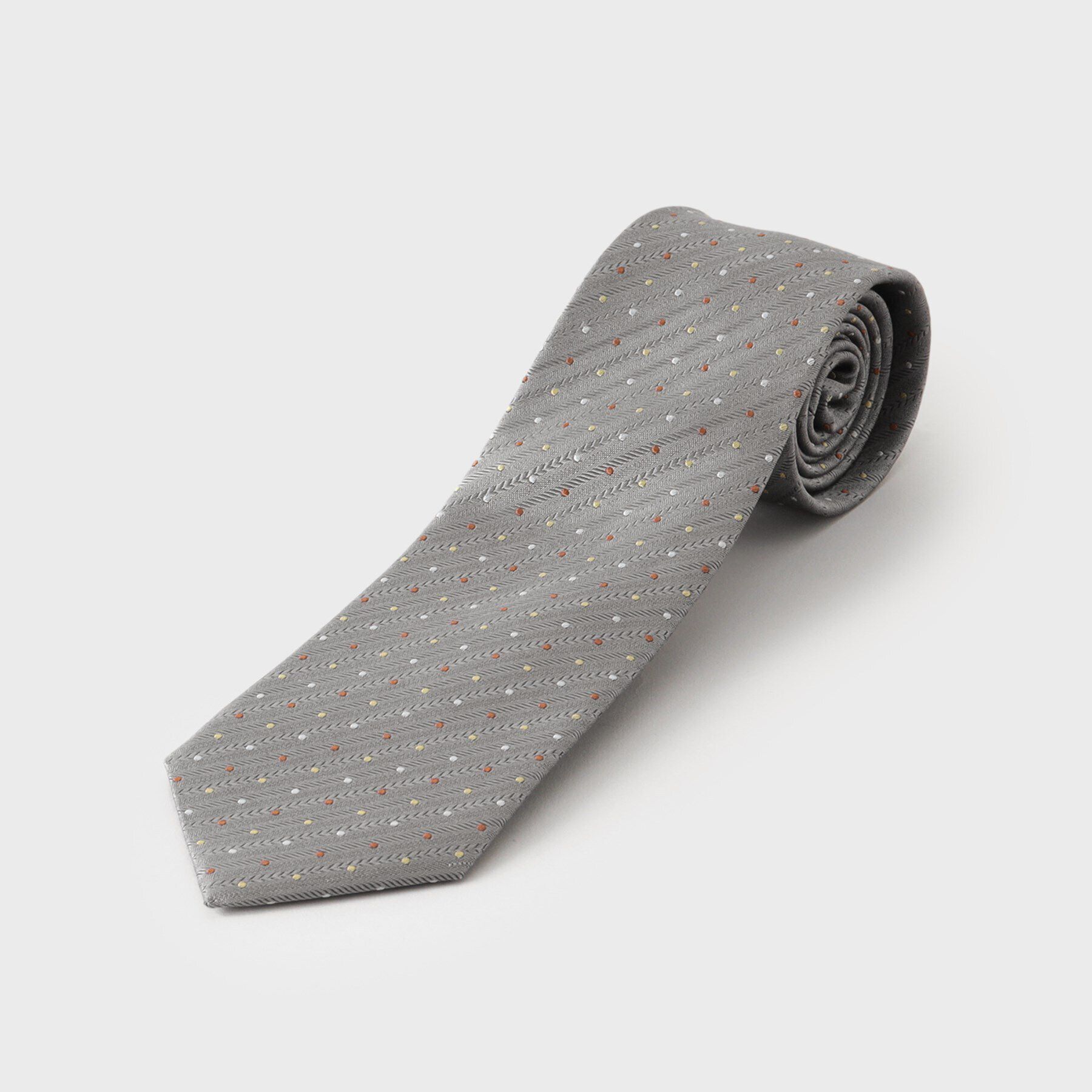 THE SHOP TK「ドットアソート柄ネクタイ マルチドット／ピンドット」|ネクタイ・蝶ネクタイ|グレー(112)