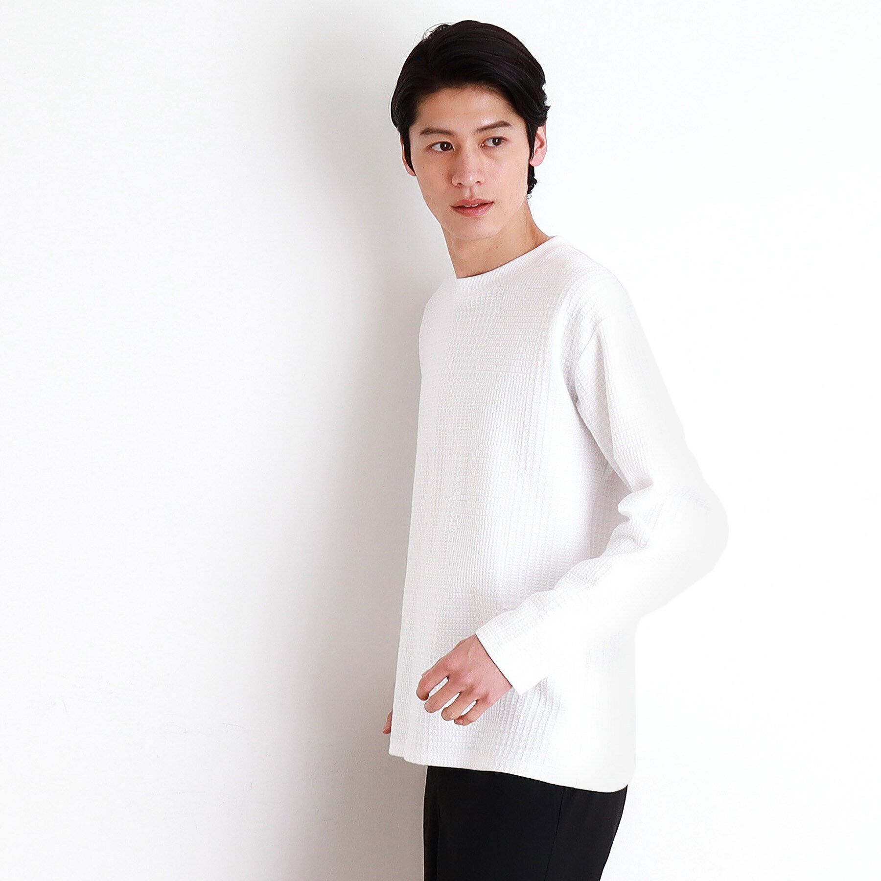 THE SHOP TK「ふくれジャガード長袖Tシャツ」|Tシャツ・カットソー|