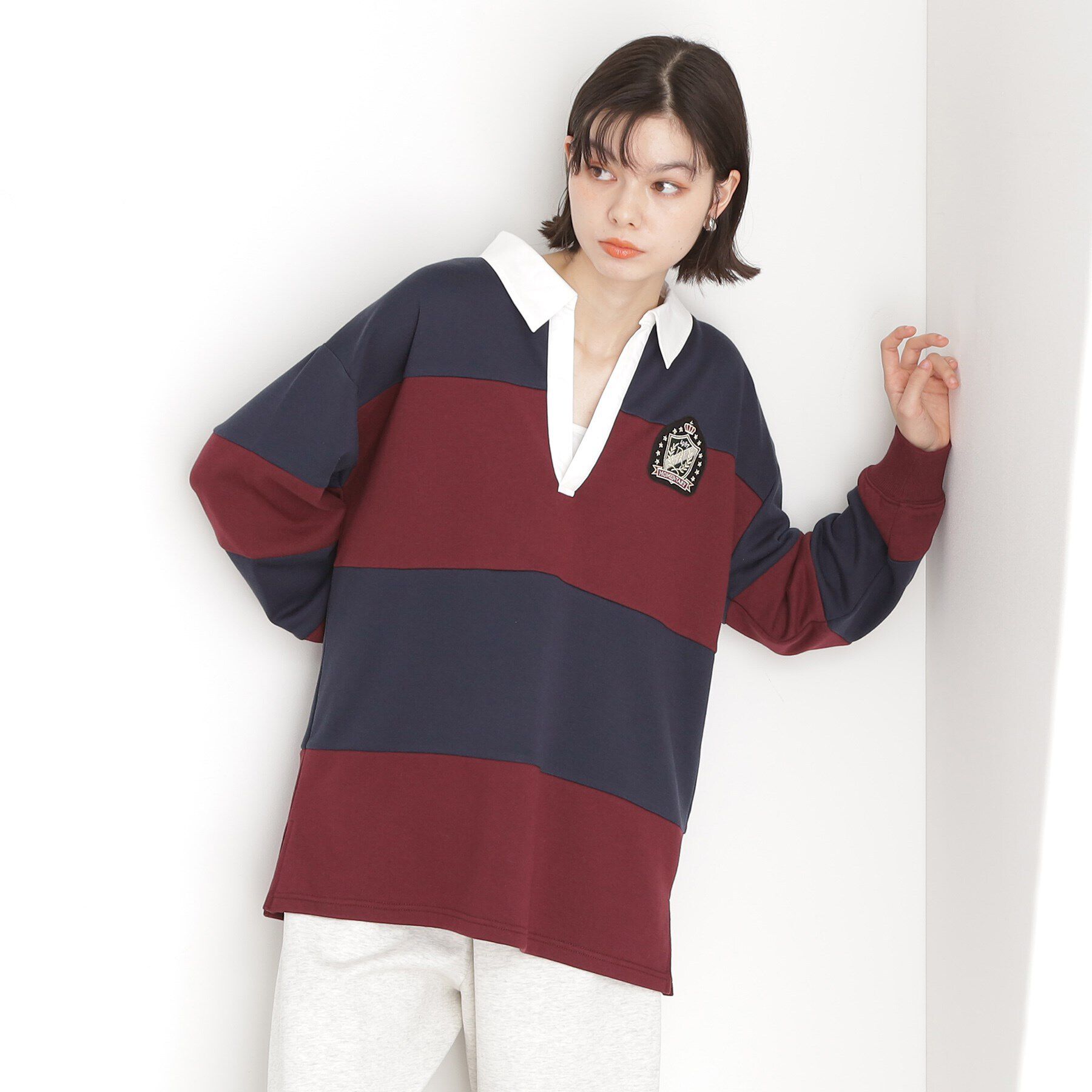 THE SHOP TK「ラガーシャツ/洗濯機OK」|Tシャツ・カットソー|ネイビー(594)