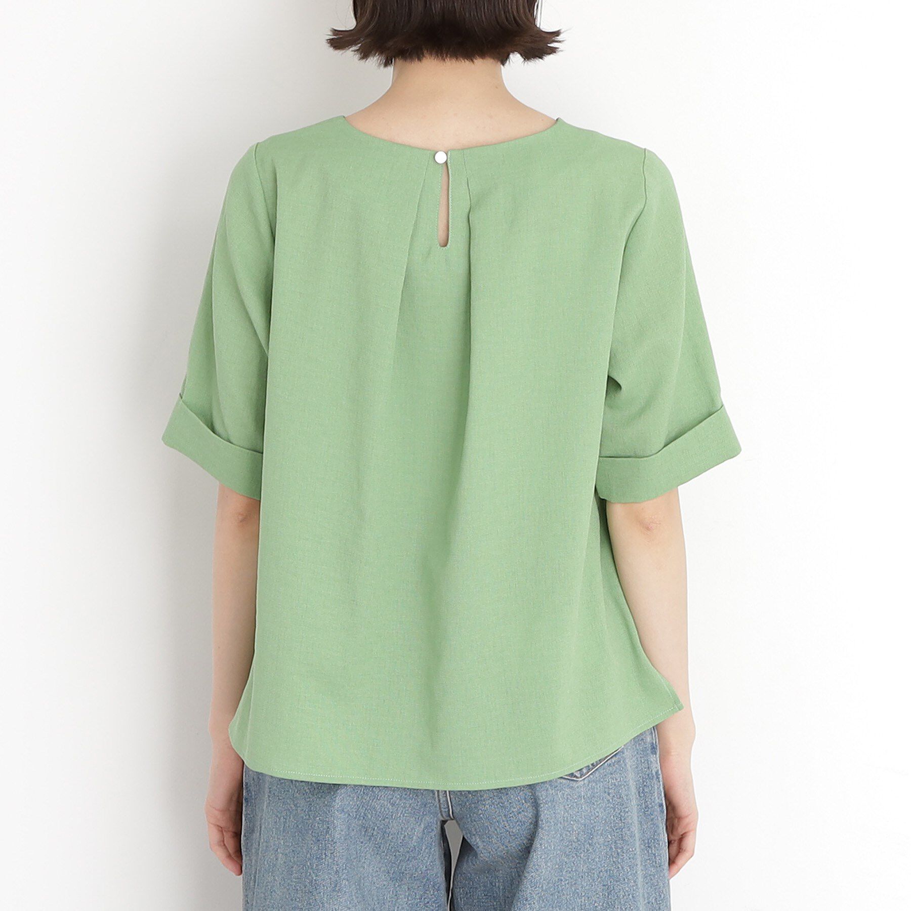 THE SHOP TK「麻調ブラウス【シワになりにくい/洗える】」|シャツ・ブラウス|