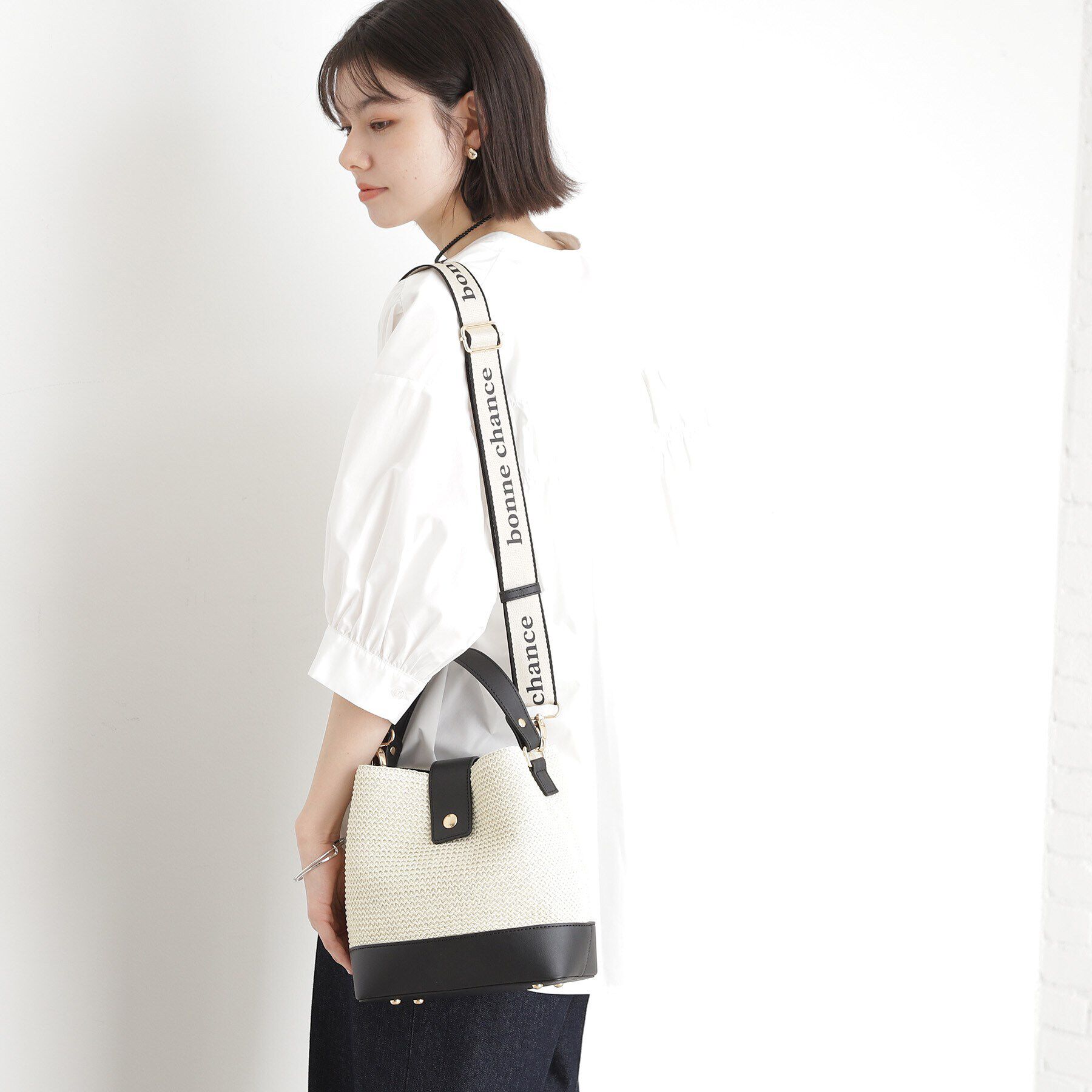 THE SHOP TK「合皮&times;雑材コンビバック【ロゴベルト付】」|ショルダー・メッセンジャー|