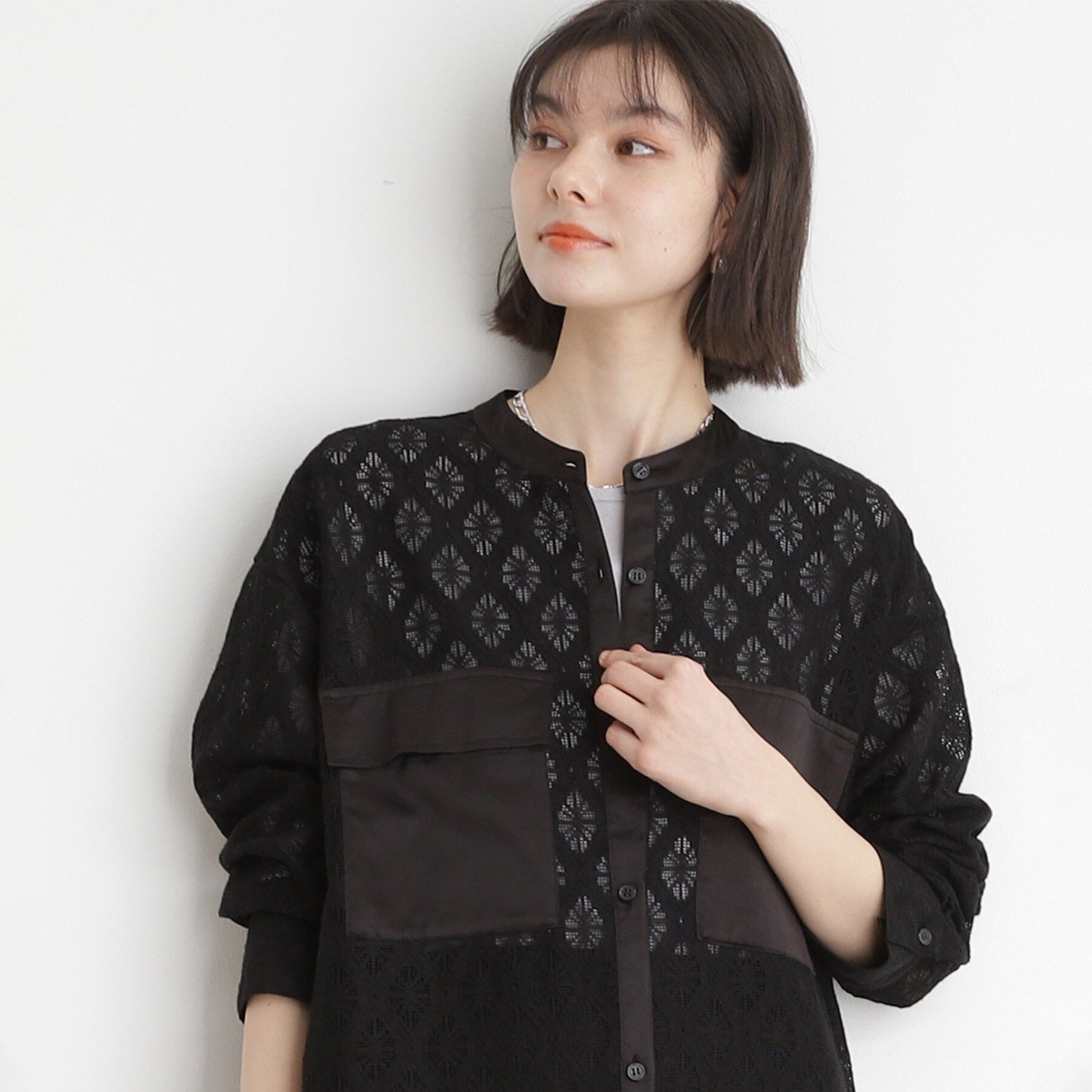 THE SHOP TK「レースシャツワンピース」|ワンピース|