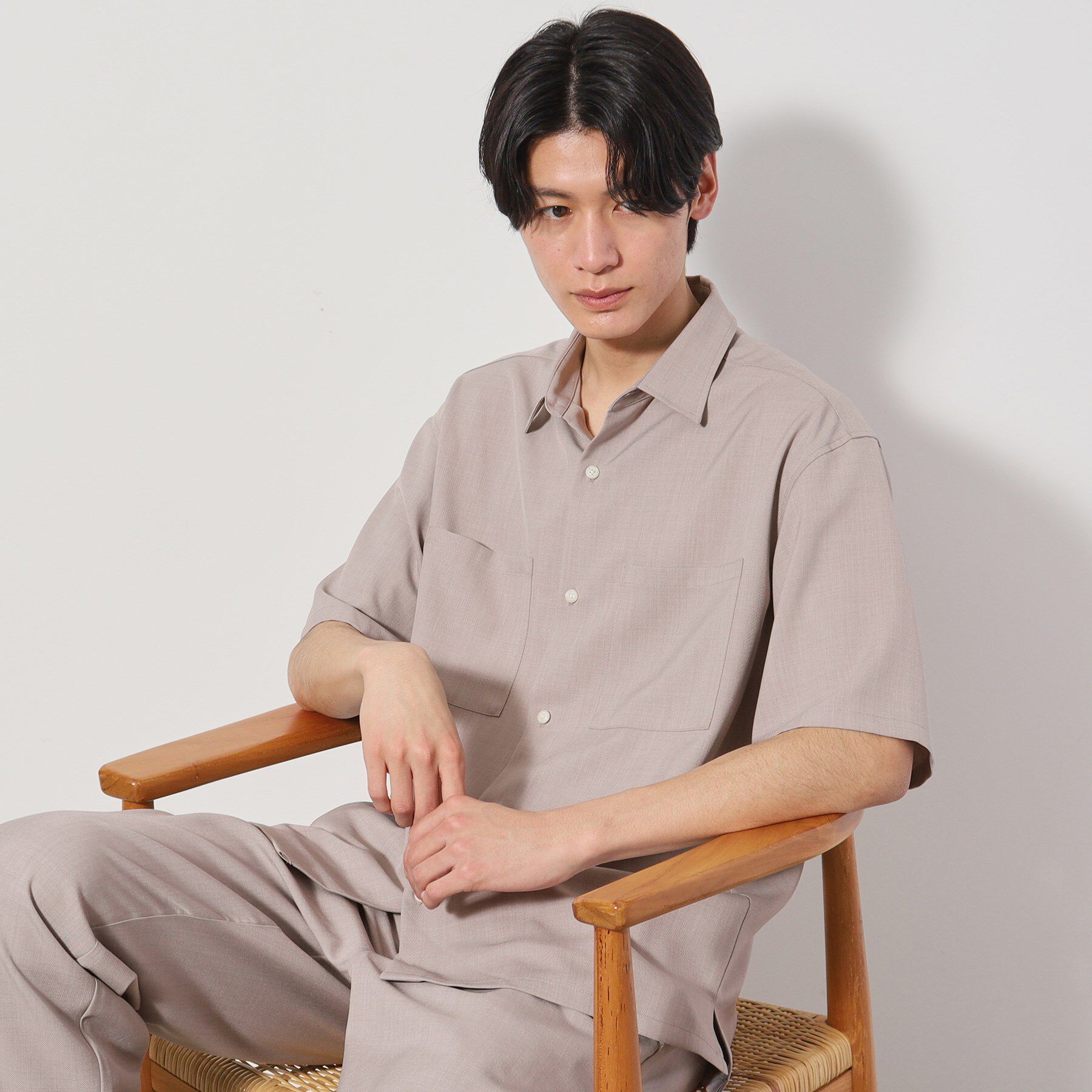 THE SHOP TK「ドライポリ半袖シャツ　セットアップ可/吸水速乾/軽量」|シャツ・ブラウス|ライトグレー(011