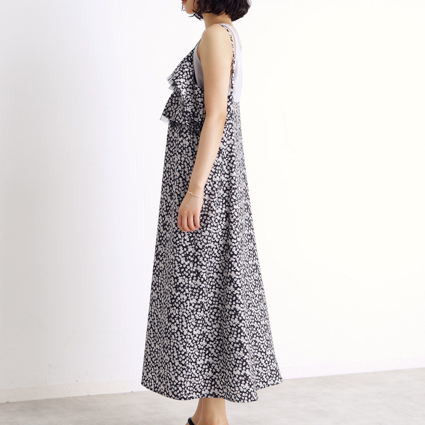 THE SHOP TK「小花柄フリルキャミワンピース【洗える】」|ワンピース|